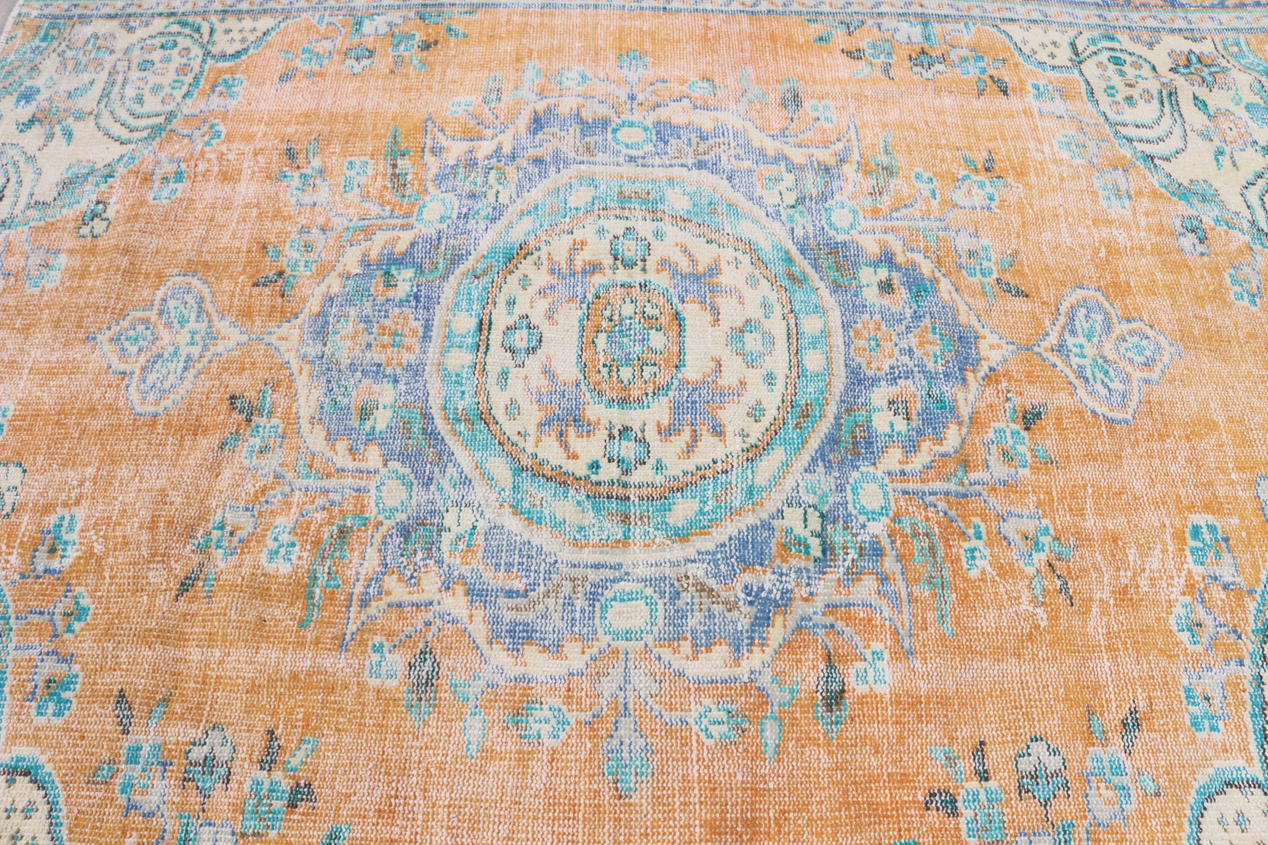 Floor Rug, Dining Room Rug, 6.1x8.4 ft Large Rug, Salon Rug, Orange Anatolian Rug, Turkish Rug, Vintage Rugs, Oriental Rug