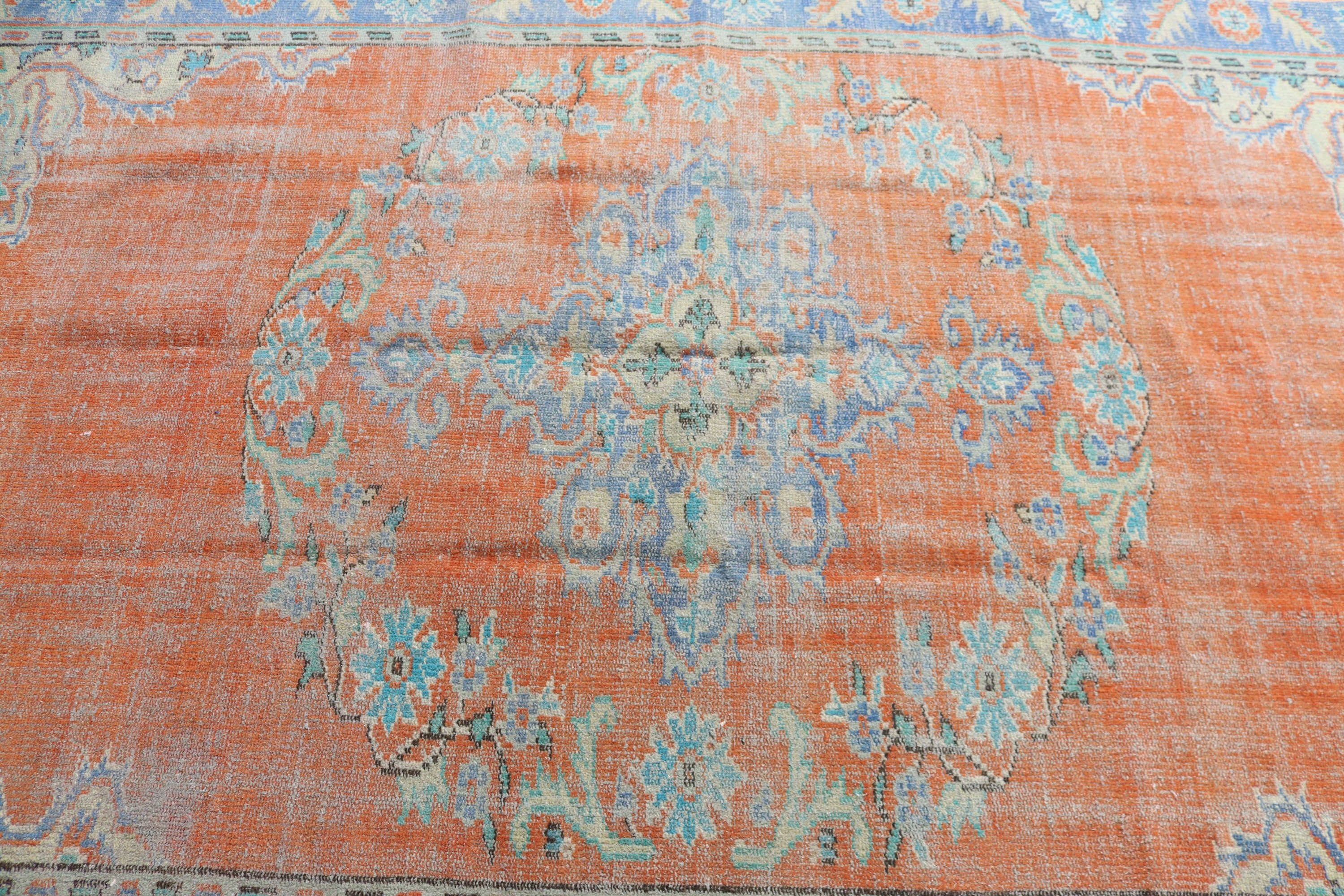 Yatak Odası Halıları, Türk Halısı, 5.6x8.8 ft Büyük Halılar, Boho Halıları, Büyük Vintage Halı, Kabile Halıları, Turuncu El Dokuma Halı, Vintage Halılar, Yer Halısı