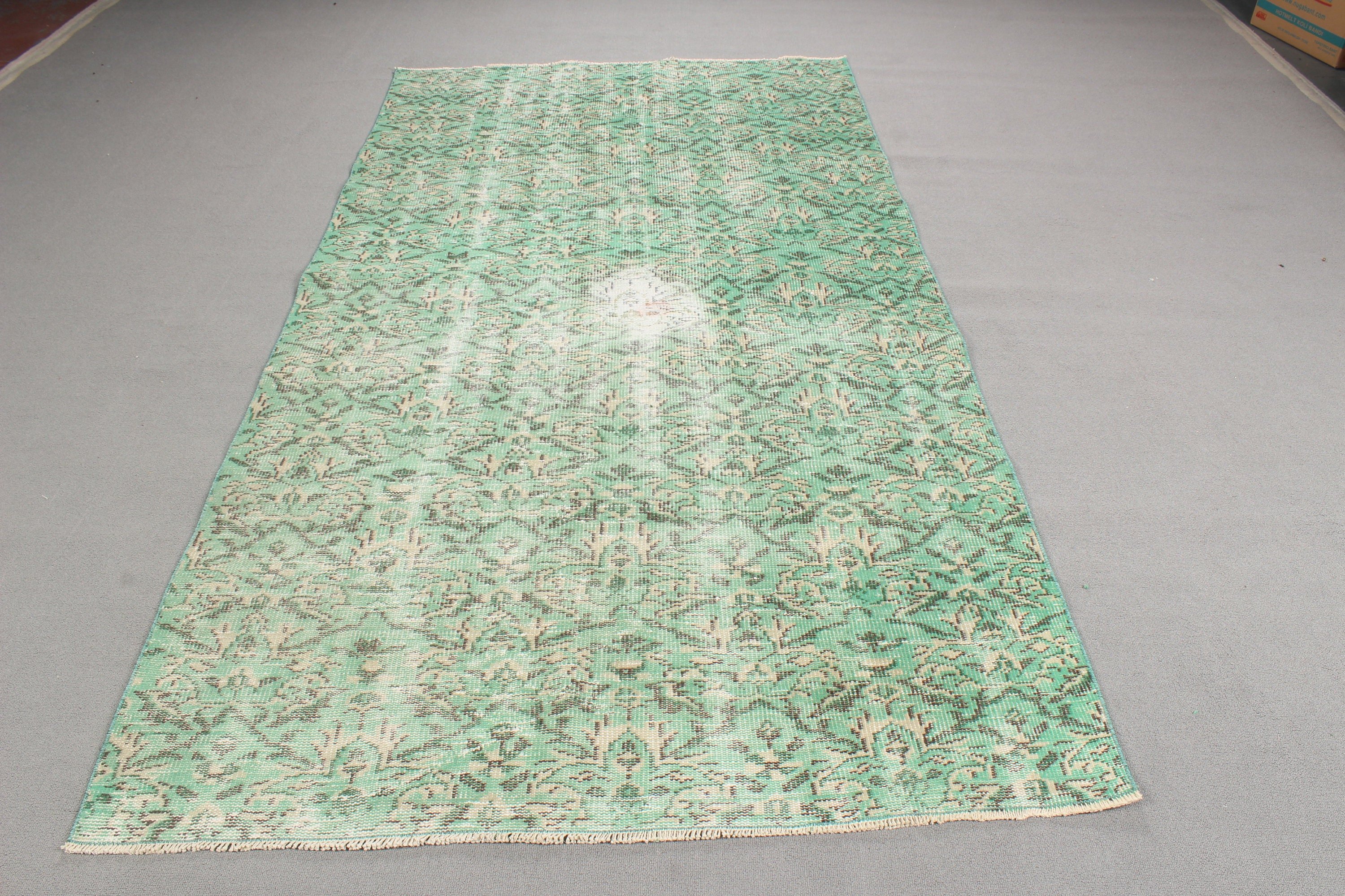 Boho Area Rug, 4.6x8.6 ft Area Rugs, Rugs for Bedroom, Green Statement Rug, Vintage Rugs, Turkish Rug, Oriental Rug, Moroccan Rug