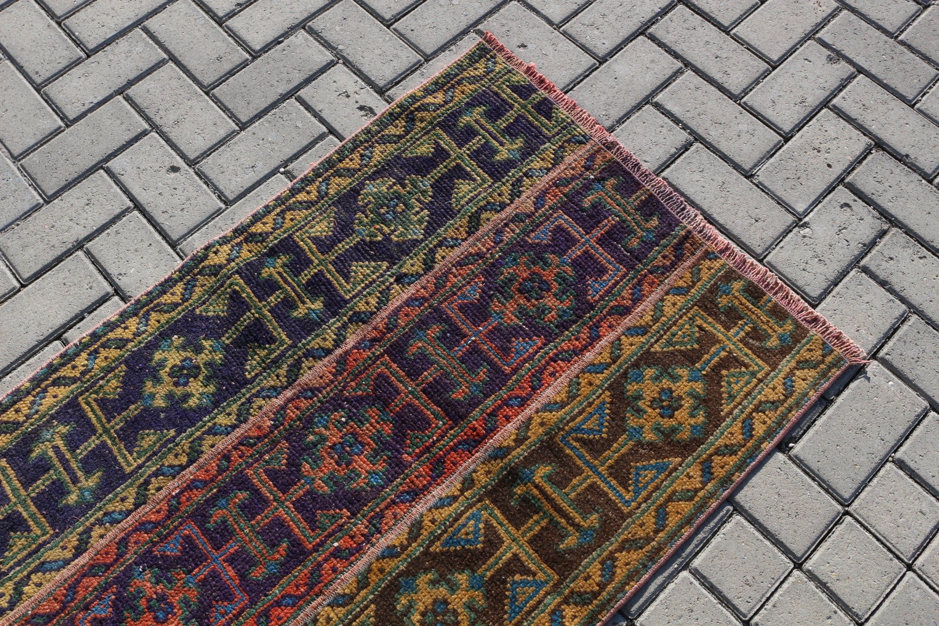 Kitchen Rugs, Bath Rug, Cool Rugs, Vintage Rug, Bathroom Rugs, Turkish Rug, Blue  2.5x3.6 ft Small Rug, Rugs for Bathroom