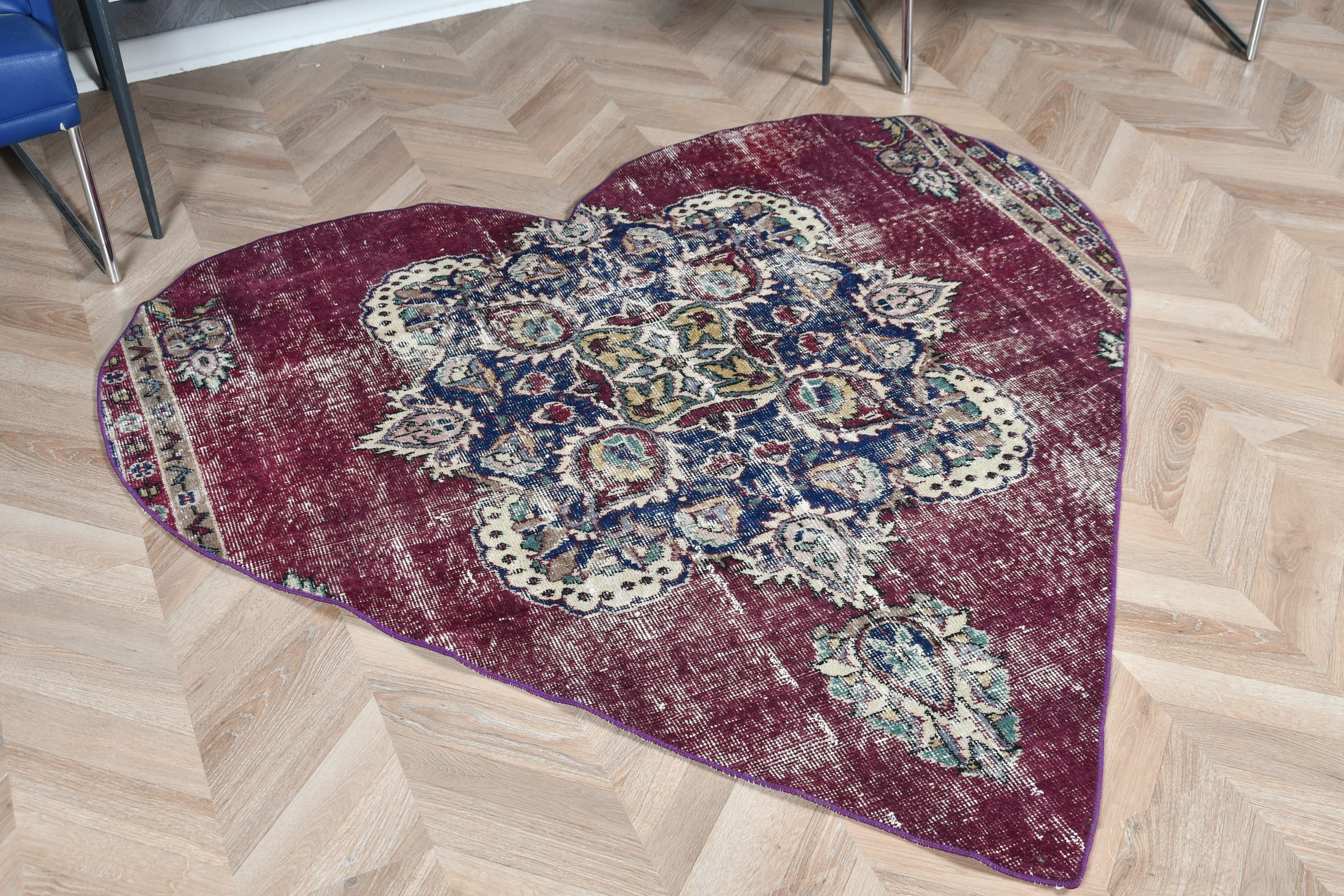 Purple Cool Rug, Wool Rugs, Rugs for Indoor, Turkish Rugs, Indoor Rug, Vintage Rug, 5x5.1 ft Area Rug, Pale Rug, Floor Rug, Antique Rug