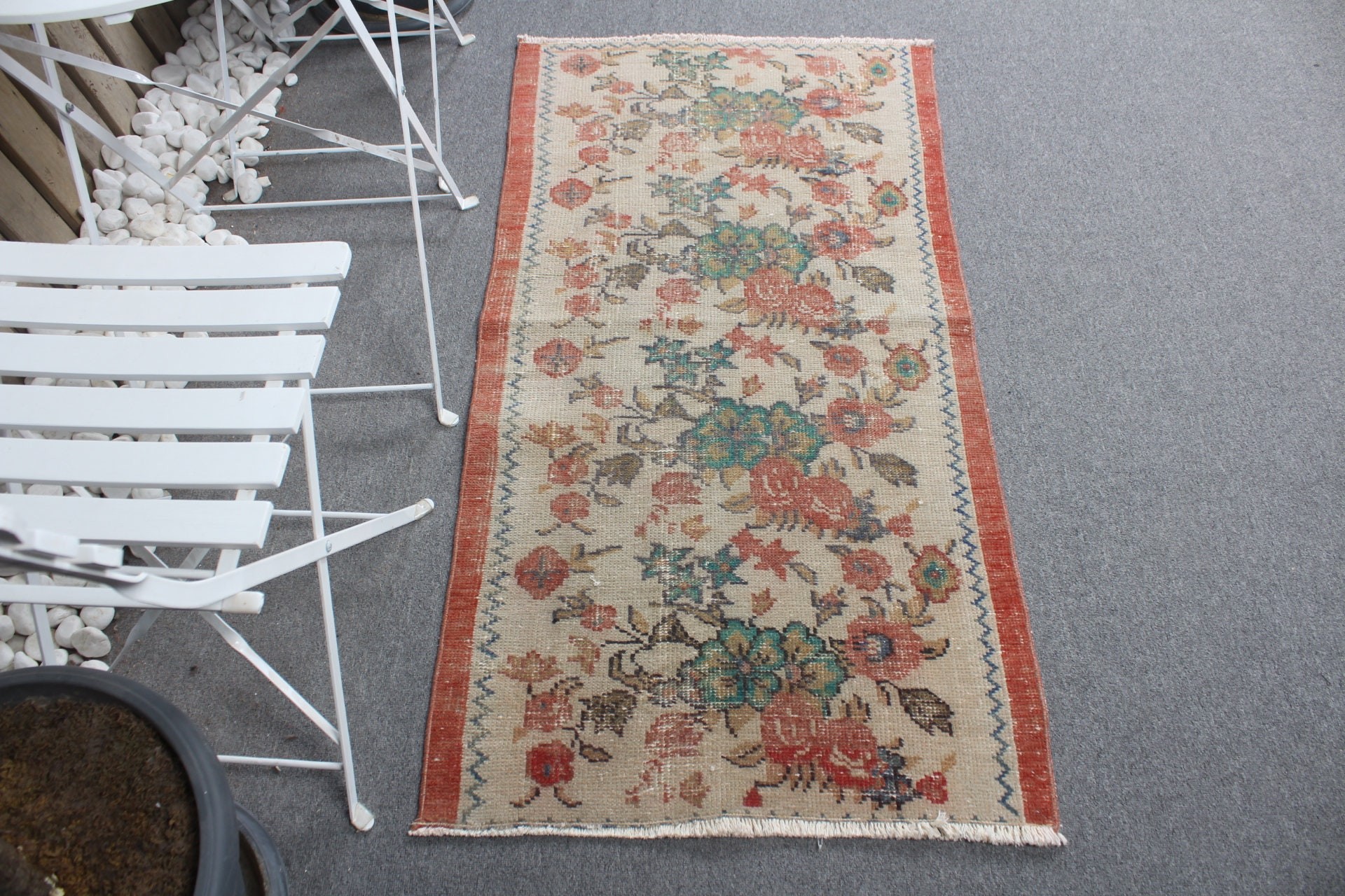 Art Rug, Nursery Rug, Floor Rug, Beige Oushak Rug, Vintage Rugs, Moroccan Rug, Entry Rug, 2.4x4.7 ft Small Rugs, Turkish Rug