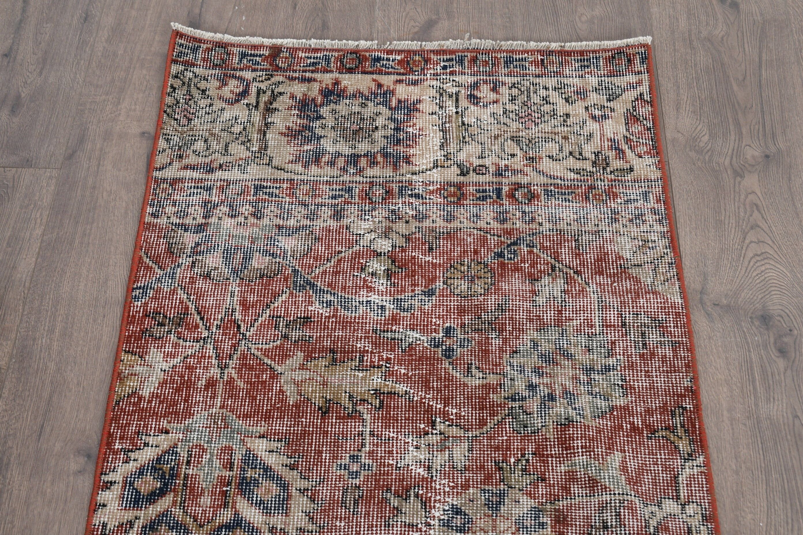 Red Oriental Rug, Vintage Rug, Rugs for Corridor, Vintage Decor Rugs, Turkish Rugs, 2.1x9.8 ft Runner Rugs, Kitchen Rug