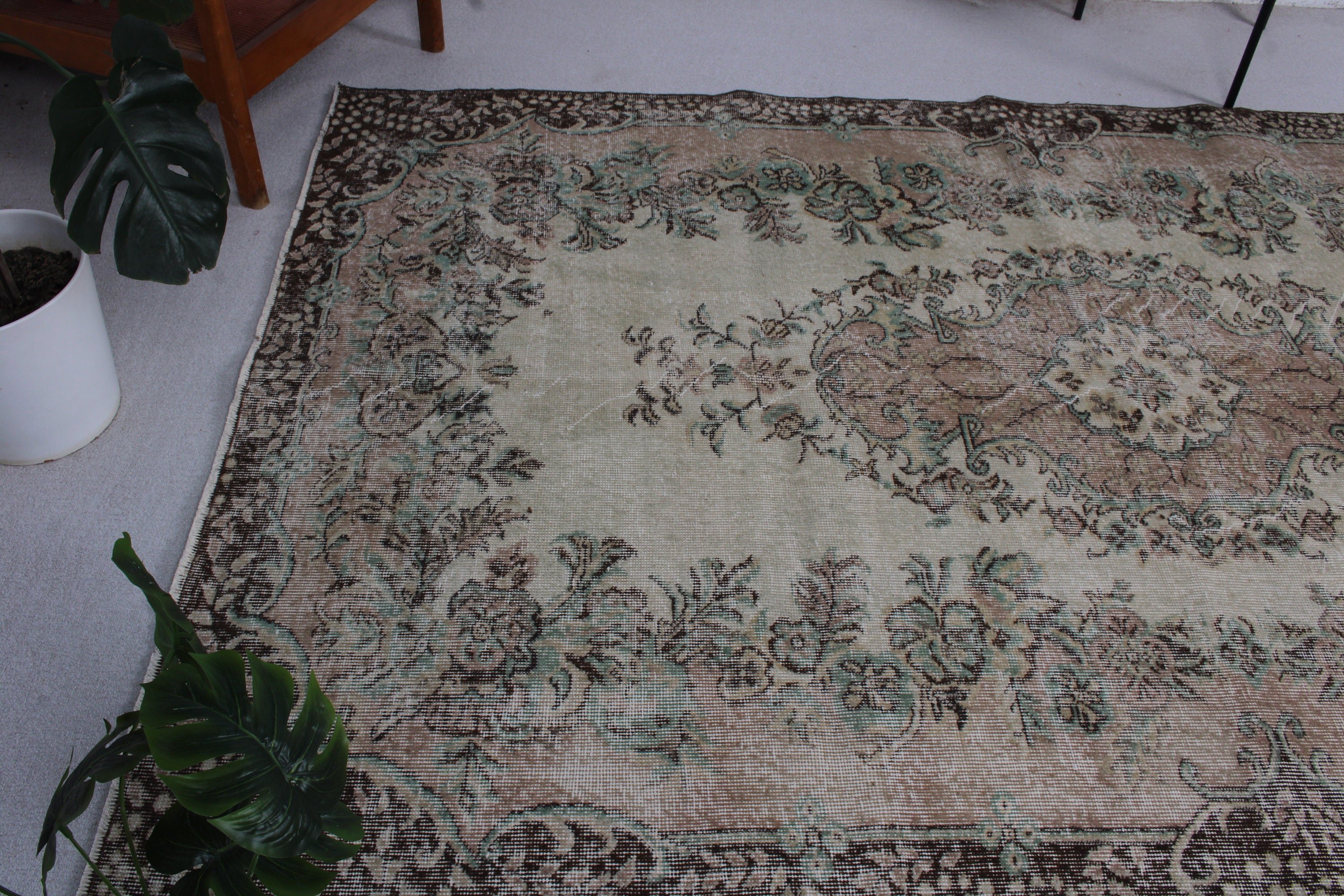 5.8x8.8 ft Büyük Halılar, Kahverengi Soğuk Halı, Oturma Odası Halıları, Vintage Halılar, Türk Halıları, Fas Halısı, Anadolu Halıları, Dış Mekan Halısı, Salon Halısı