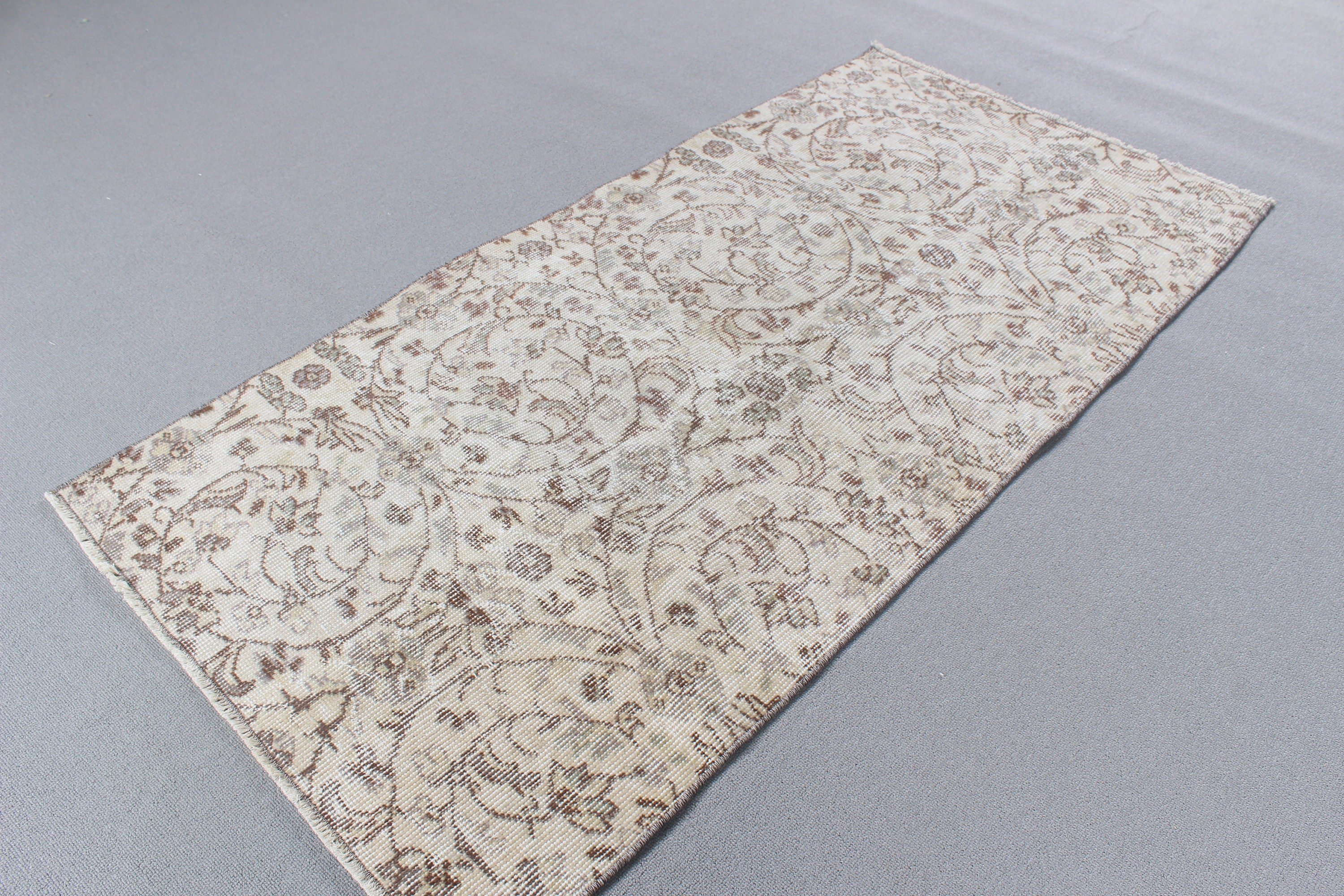 Turkish Rug, 2.5x5 ft Small Rugs, Flatweave Rug, Small Boho Rugs, Small Vintage Rug, Beige Boho Rugs, Vintage Rug