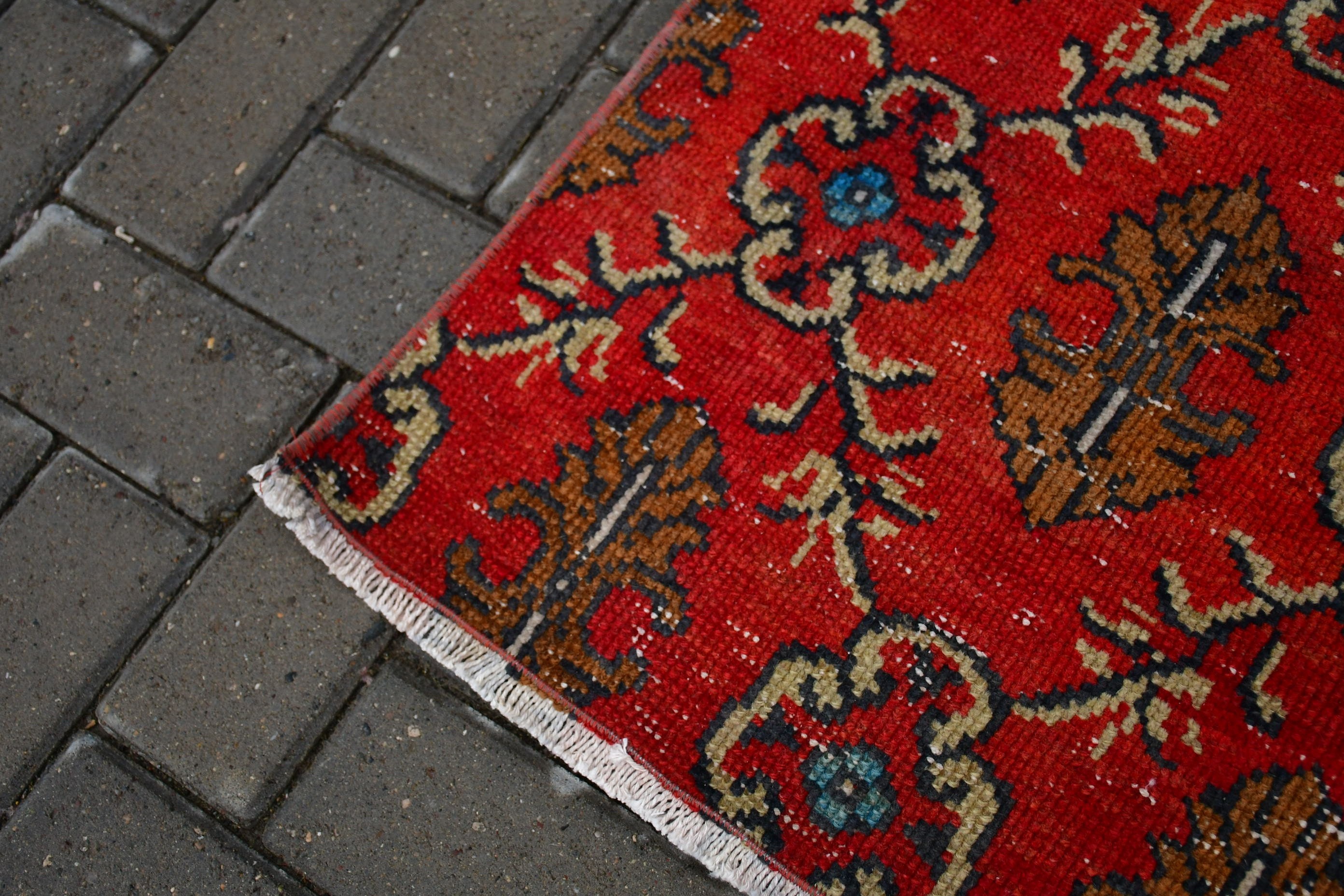 2.7x3.6 ft Small Rug, Red Oriental Rugs, Oriental Rug, Nursery Rugs, Vintage Rug, Entry Rug, Turkish Rugs, Rugs for Door Mat