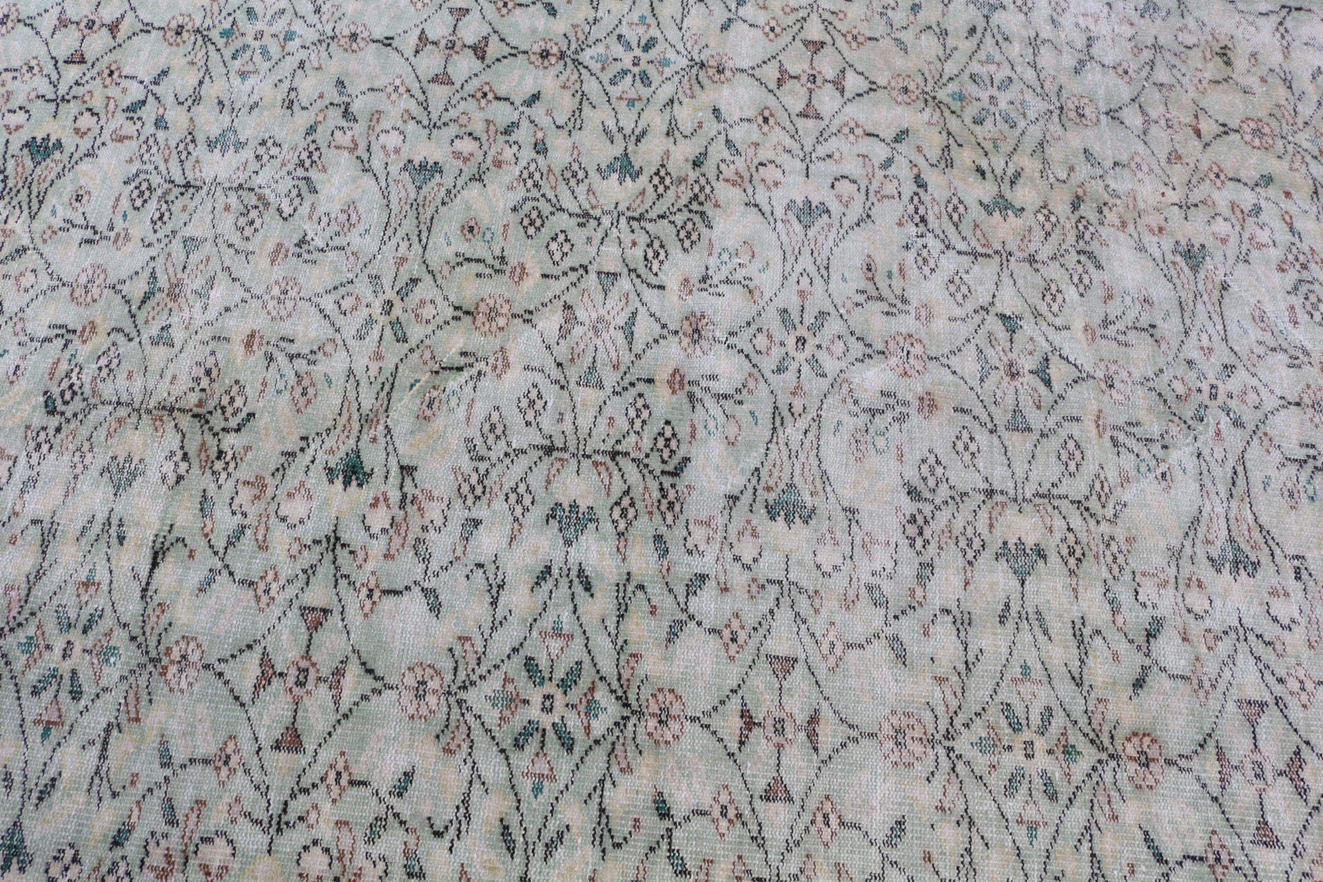 Anadolu Halısı, 4,9x7,4 ft Alan Halıları, Alan Kilimleri, Yeşil Antika Halı, Pastel Halılar, Fas Halısı, İç Mekan Halısı, Türk Halısı, Vintage Halılar