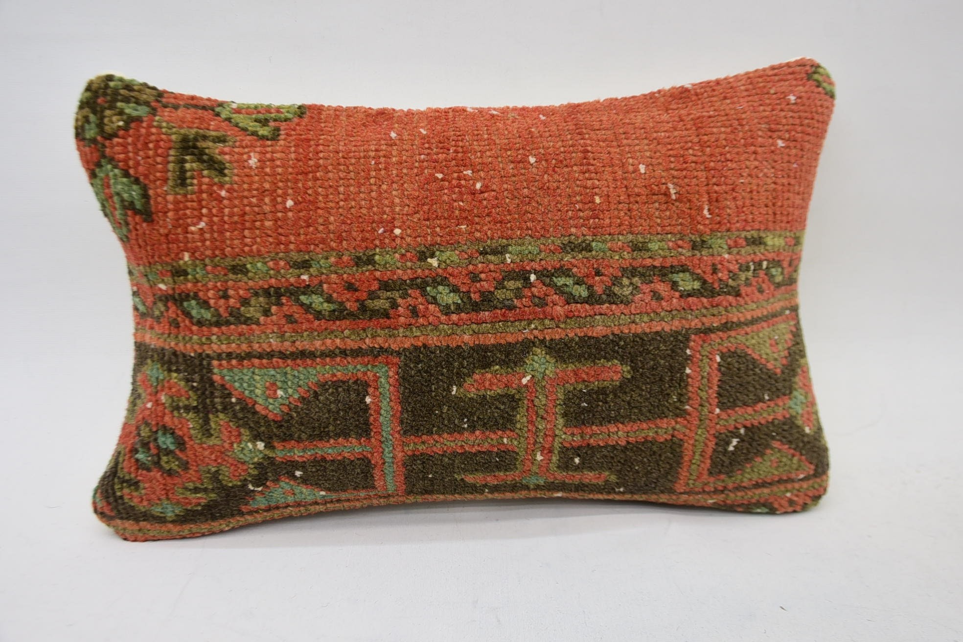 Outdoor Patio Cushion Cover, Ottoman Pillow Sham, Kilim Cushion Sham, Gift Pillow, Pillow for Couch, 12"x20" Red Pillow Cover