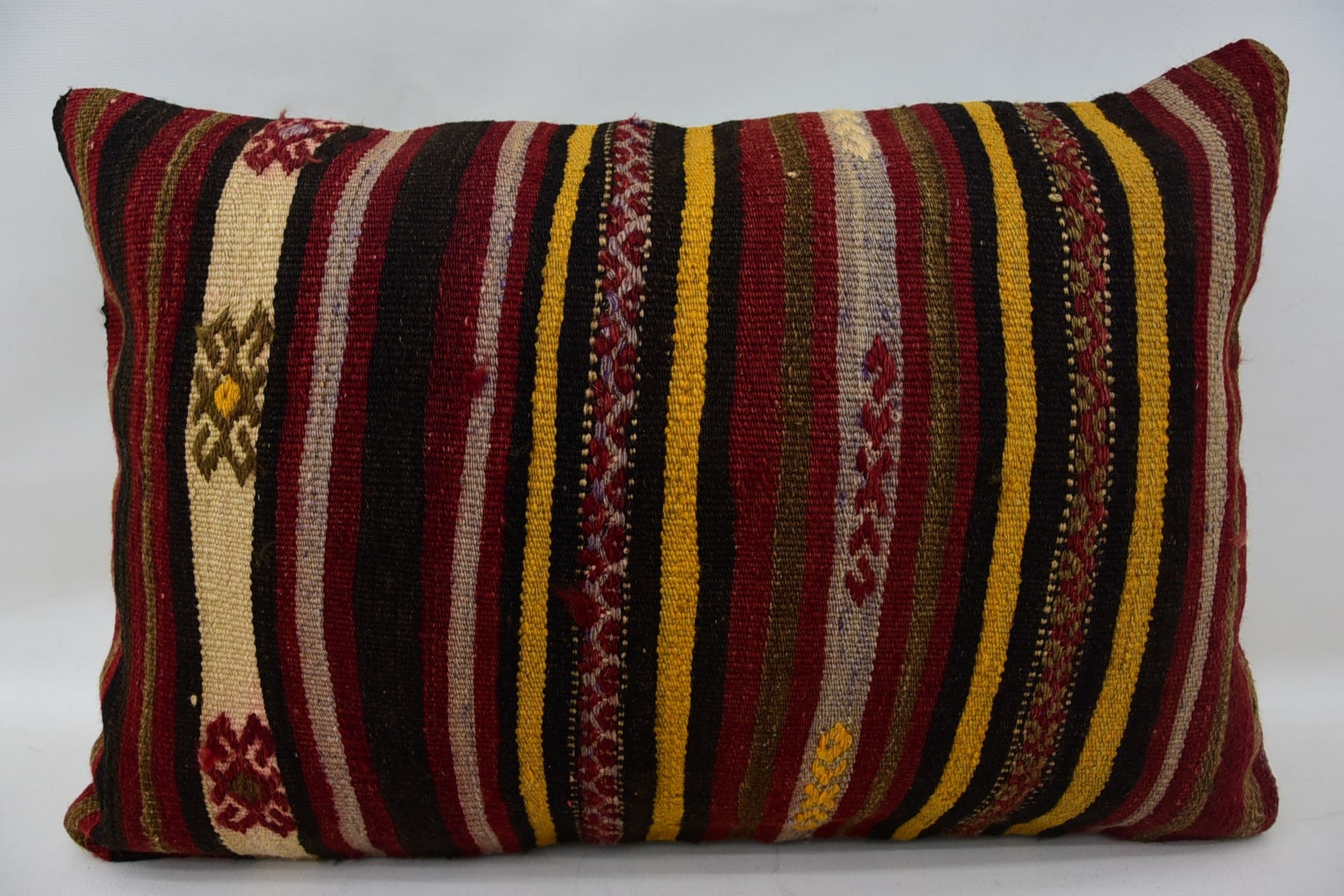 Aztec Pillow Case, Pillow for Couch, Pet Pillow, Nautical Throw Pillow Sham, 16"x24" Red Pillow, Vintage Pillow, Handmade Kilim Cushion