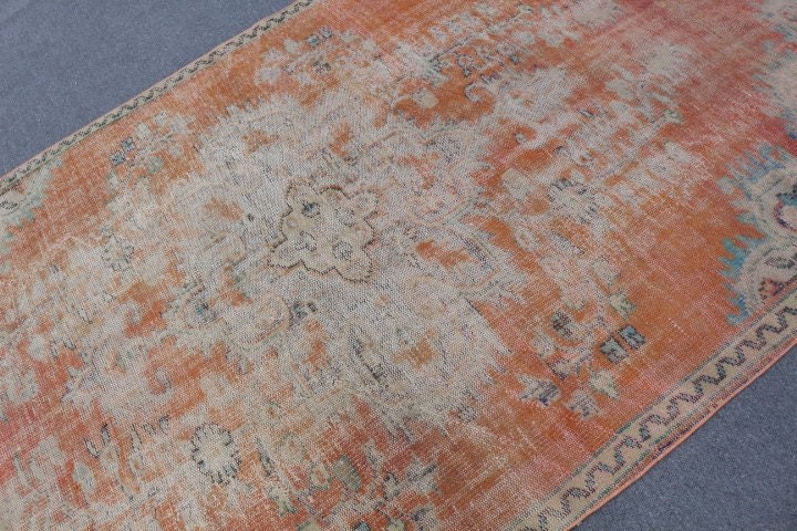 Antique Rug, Floor Rug, Turkish Rug, Salon Rug, Bedroom Rugs, 5.2x9.1 ft Large Rugs, Rugs for Dining Room, Orange Antique Rug, Vintage Rugs