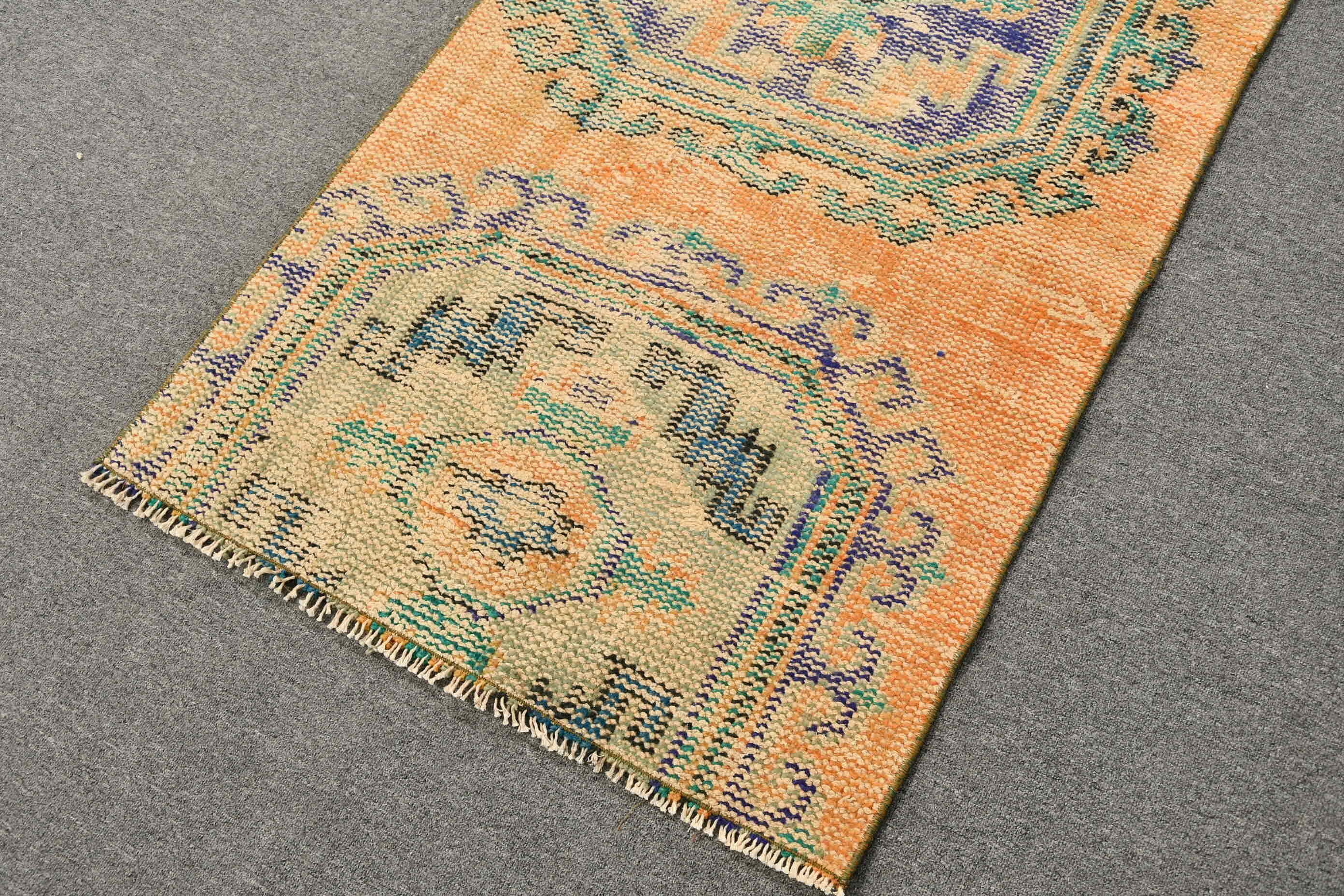 Home Decor Rug, Vintage Rugs, Oriental Rugs, Turkish Rugs, Orange Home Decor Rug, 2.8x4.4 ft Small Rug, Wall Hanging Rug, Bathroom Rugs