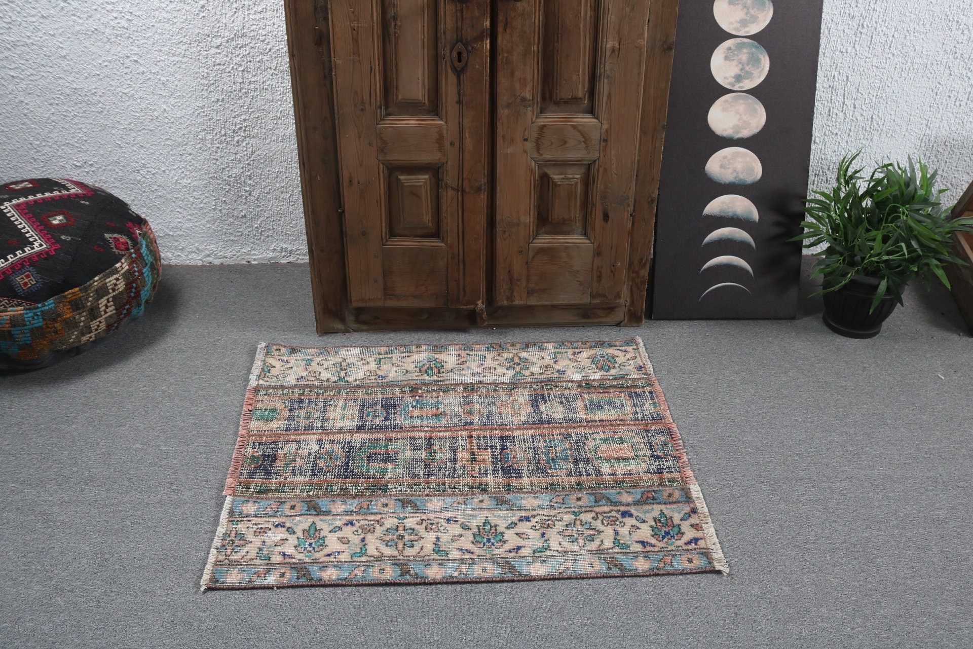 Yatak Odası Halısı, Mavi Mutfak Halıları, Boho Halıları, Giriş Halısı, 2,6x3,1 ft Küçük Halılar, Vintage Halı, Antika Halı, Küçük Vintage Halılar, Türk Halıları