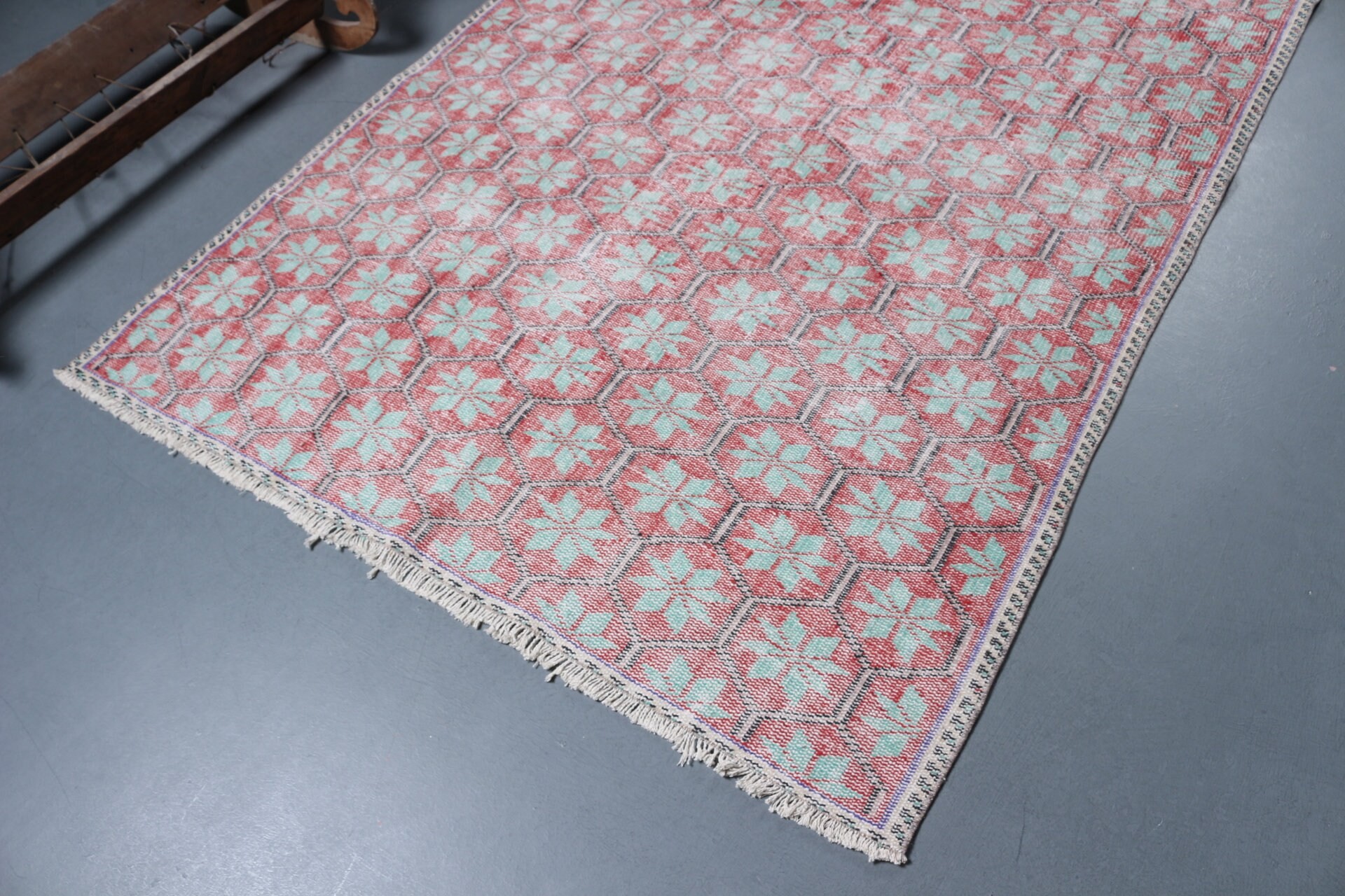 4.9x8.2 ft Large Rug, Salon Rugs, Red Oriental Rug, Vintage Rug, Wool Rug, Turkish Rugs, Bedroom Rug, Rugs for Salon, Old Rug