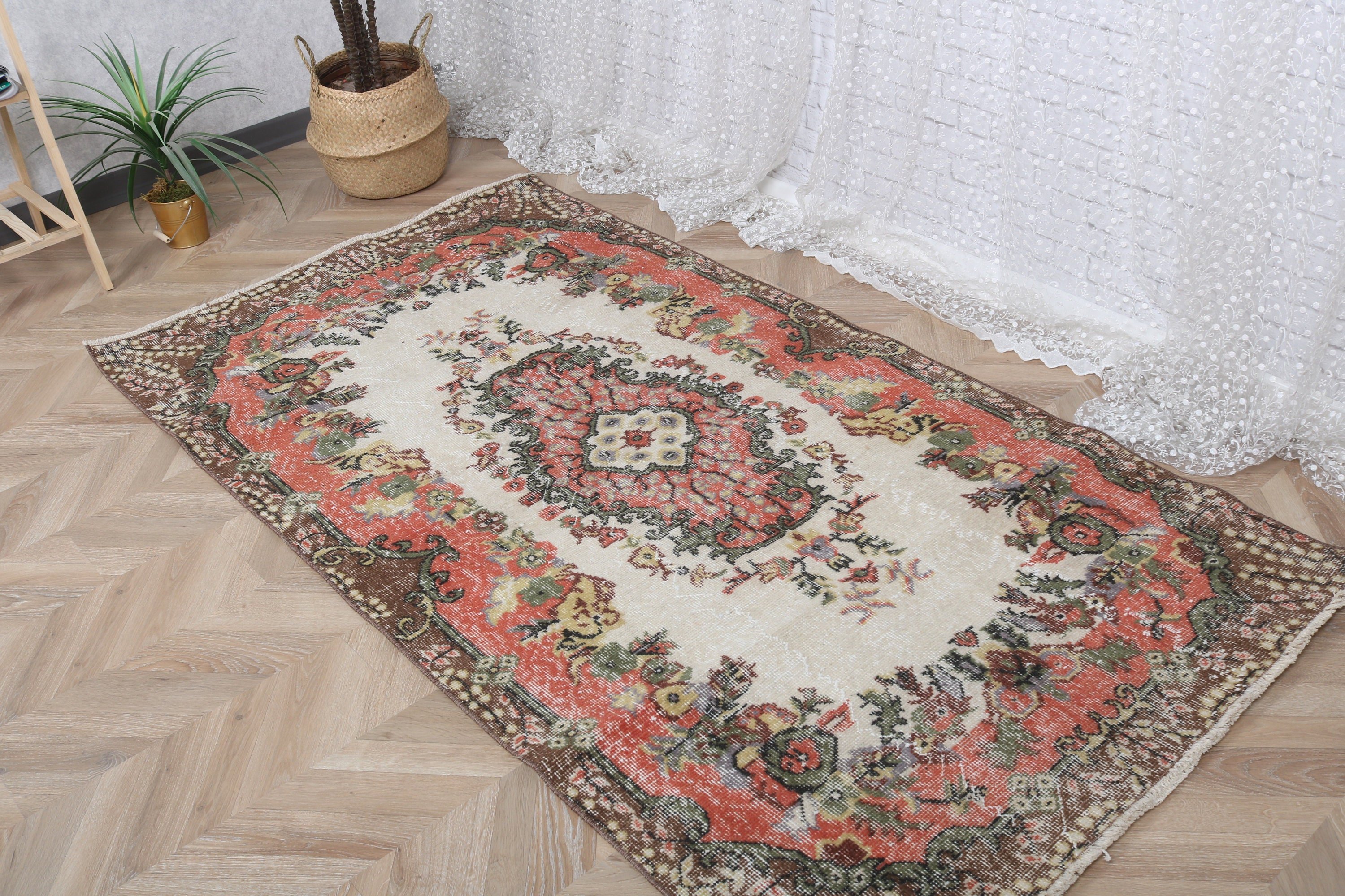 3,7x6,8 ft Alan Halıları, Mutfak Halıları, Yün Halılar, Düz Dokuma Halı, Vintage Halı, Anadolu Halıları, İç Mekan Halısı, Çocuk Halıları, Türk Halısı