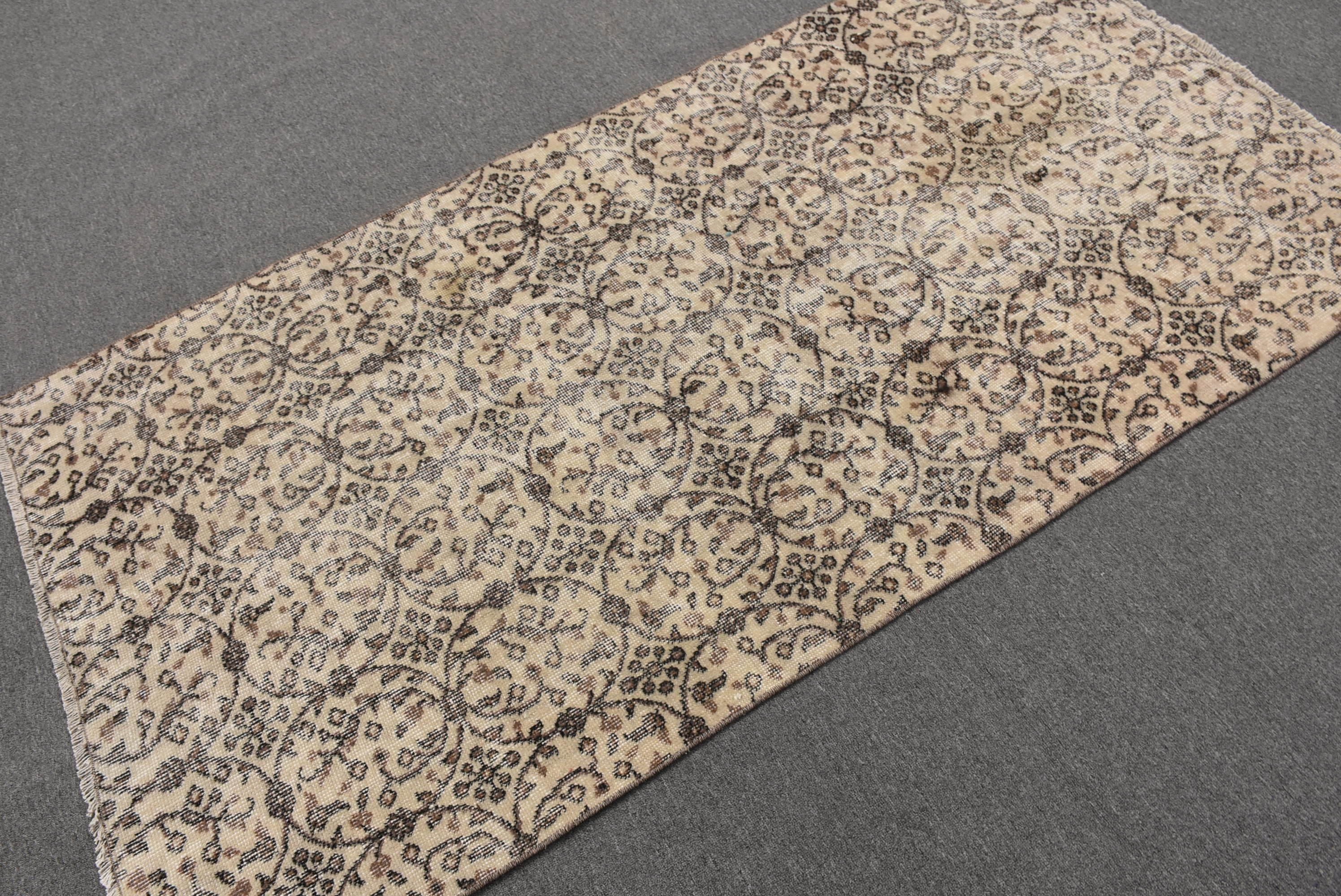 Kitchen Rugs, 3.6x6.7 ft Area Rug, Floor Rugs, Vintage Rug, Beige Home Decor Rugs, Oriental Rugs, Rugs for Living Room, Turkish Rug
