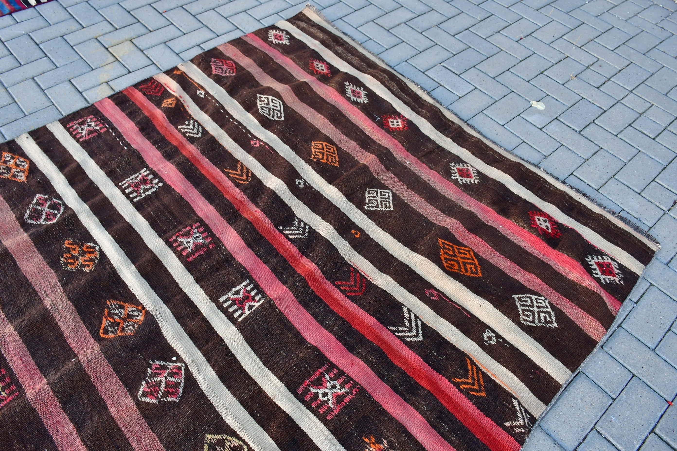 Bohemian Rug, 5.9x8.8 ft Large Rugs, Vintage Rugs, Brown Floor Rug, Bedroom Rug, Anatolian Rugs, Turkish Rug, Kilim, Living Room Rug