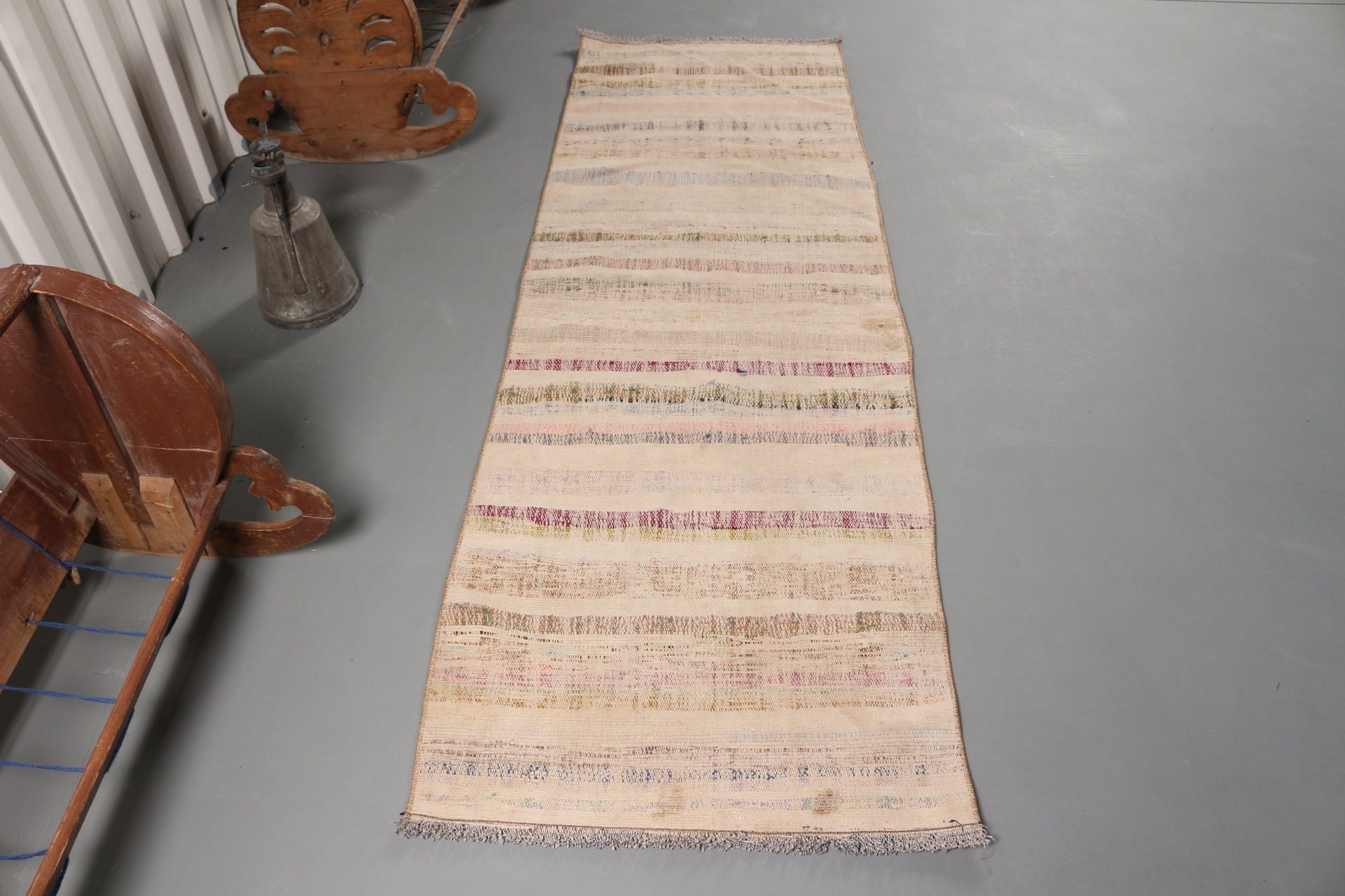 Sessiz Halılar, Kilim, Mutfak Halısı, Yatak Odası Halısı, Türk Halıları, Bej 2.3x7.1 ft Yolluk Halıları, Antika Halı, Vintage Halı, Merdiven Halısı