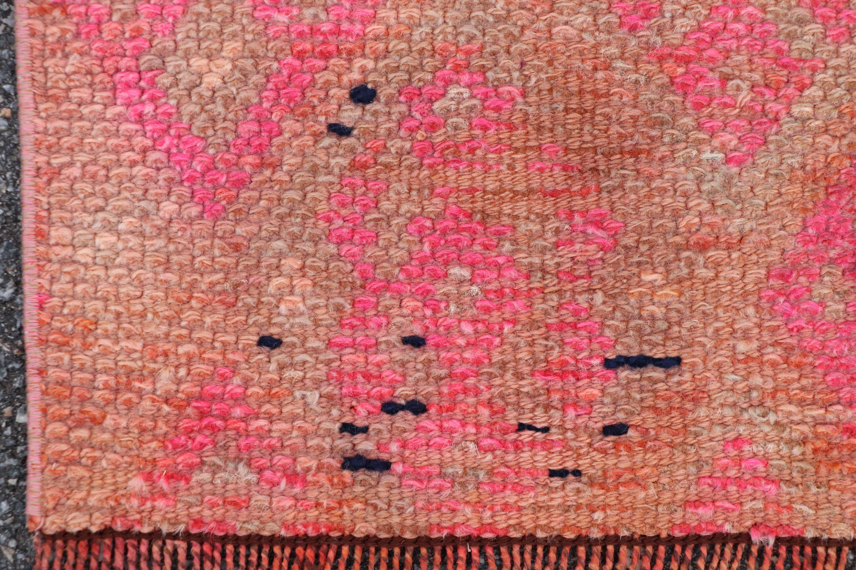 Pink Antique Rug, Vintage Rugs, Corridor Rug, 1.8x10.2 ft Runner Rugs, Rugs for Kitchen, Stair Rugs, Turkish Rug, Cool Rug, Home Decor Rug