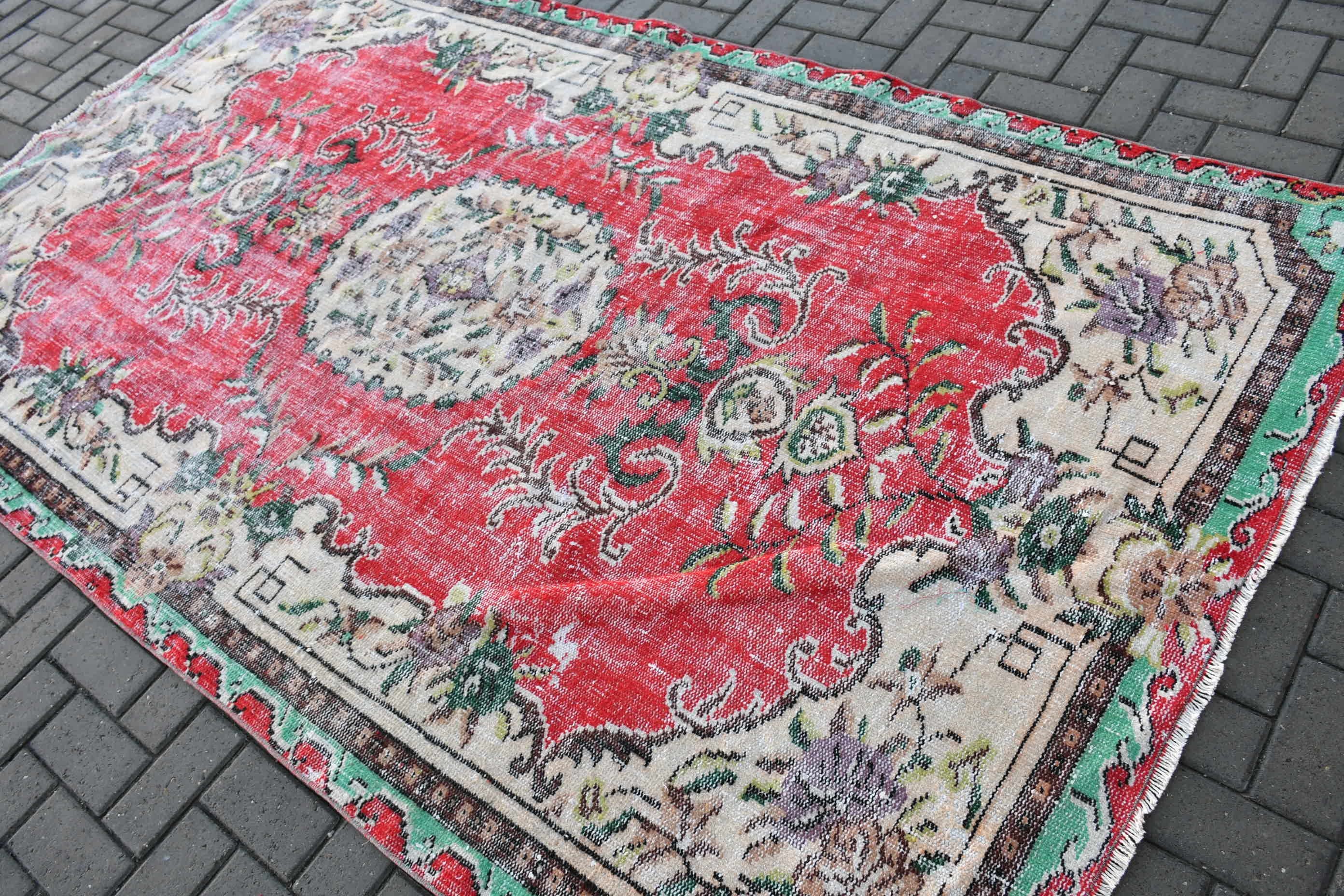 Home Decor Rug, Living Room Rug, Moroccan Rug, 5.4x8.9 ft Large Rugs, Dining Room Rugs, Vintage Rugs, Turkish Rugs, Red Moroccan Rug