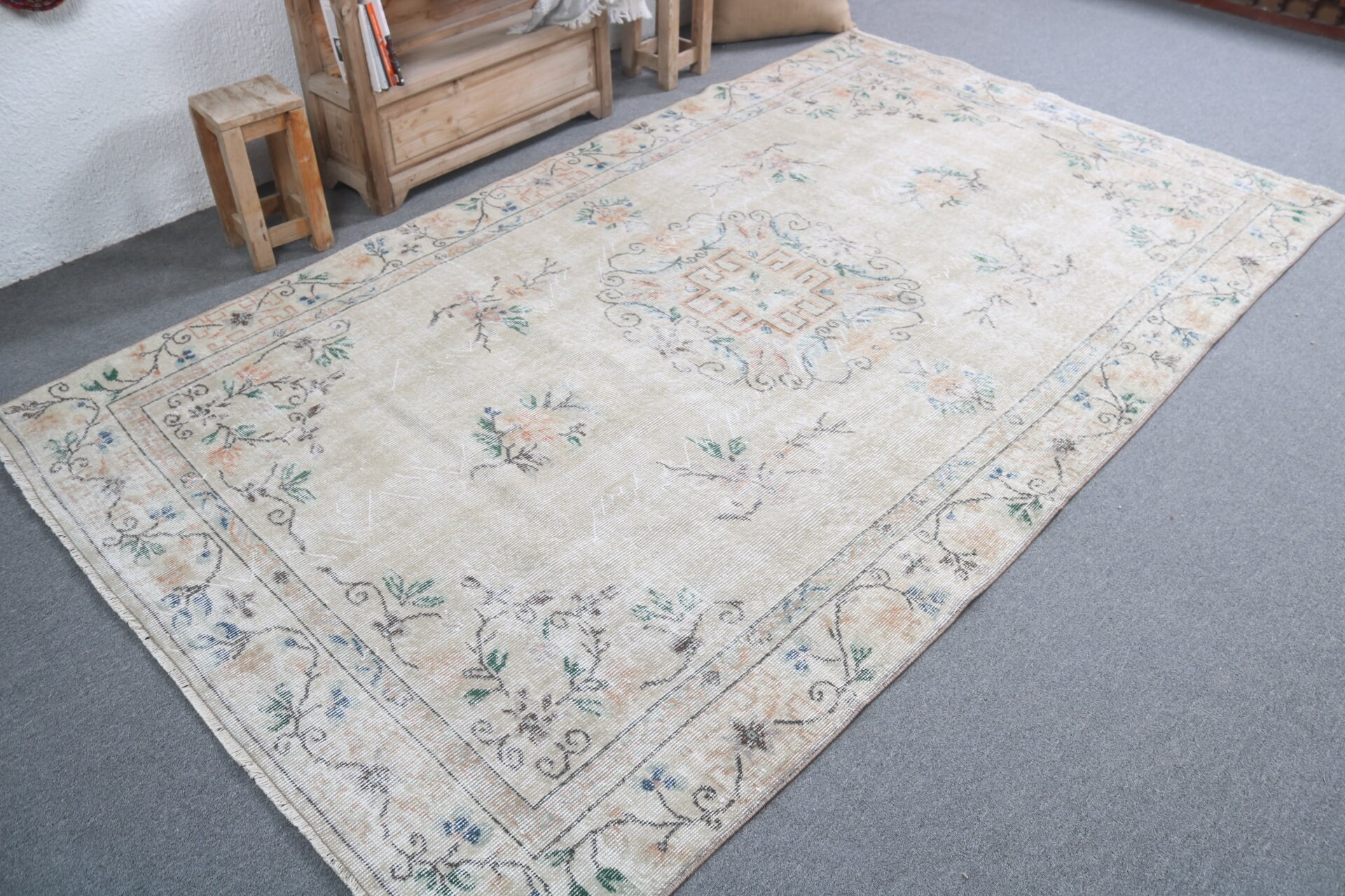 Living Room Rug, 5.4x9.4 ft Large Rug, Oushak Rugs, Designer Rug, Turkish Rug, Salon Rug, Anatolian Rug, Rugs for Bedroom, Vintage Rug