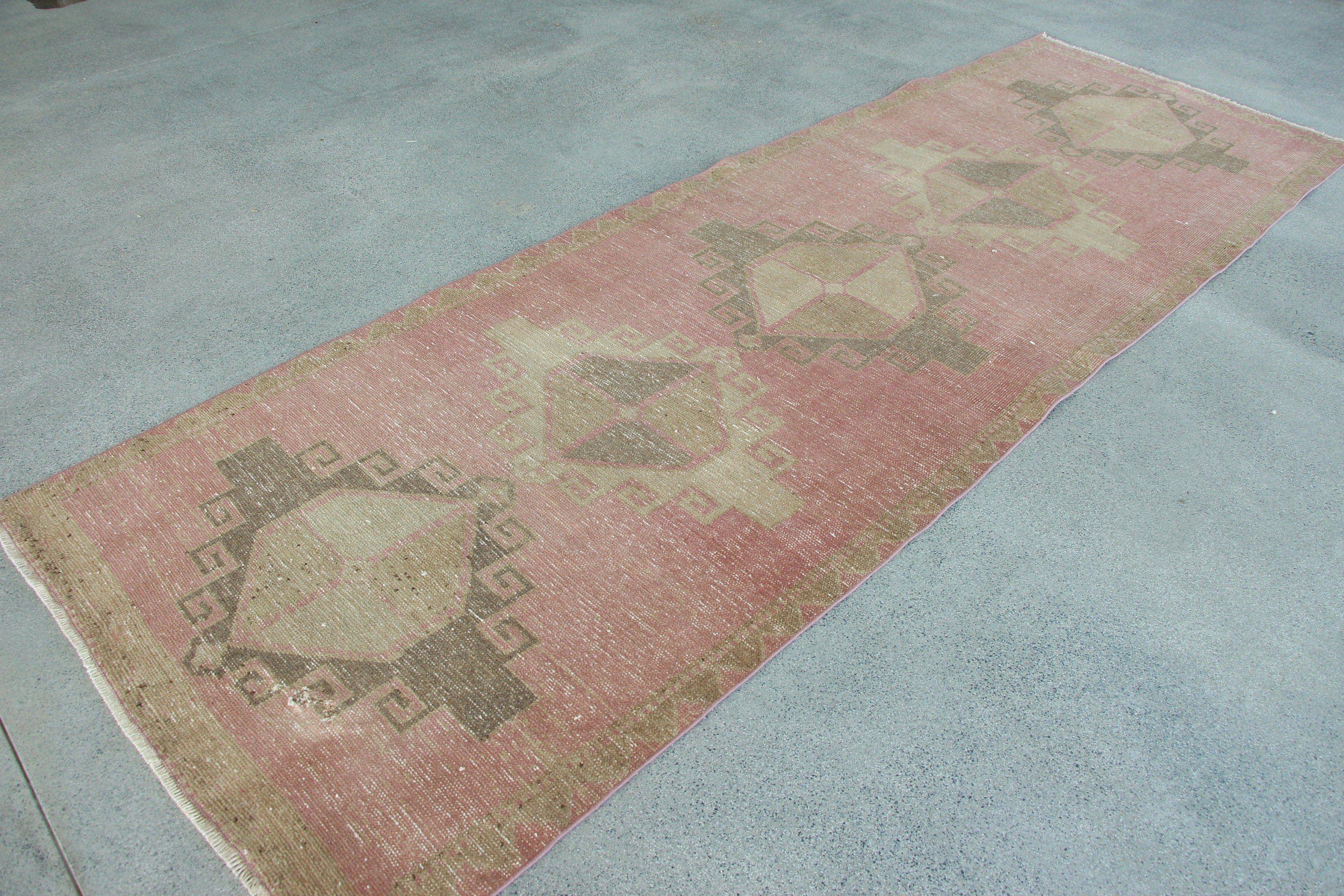 Hallway Rug, Pink Bedroom Rug, Decorative Rugs, Turkish Rug, Kitchen Rug, Vintage Rug, Rugs for Corridor, 3.8x11.6 ft Runner Rug, Wool Rug