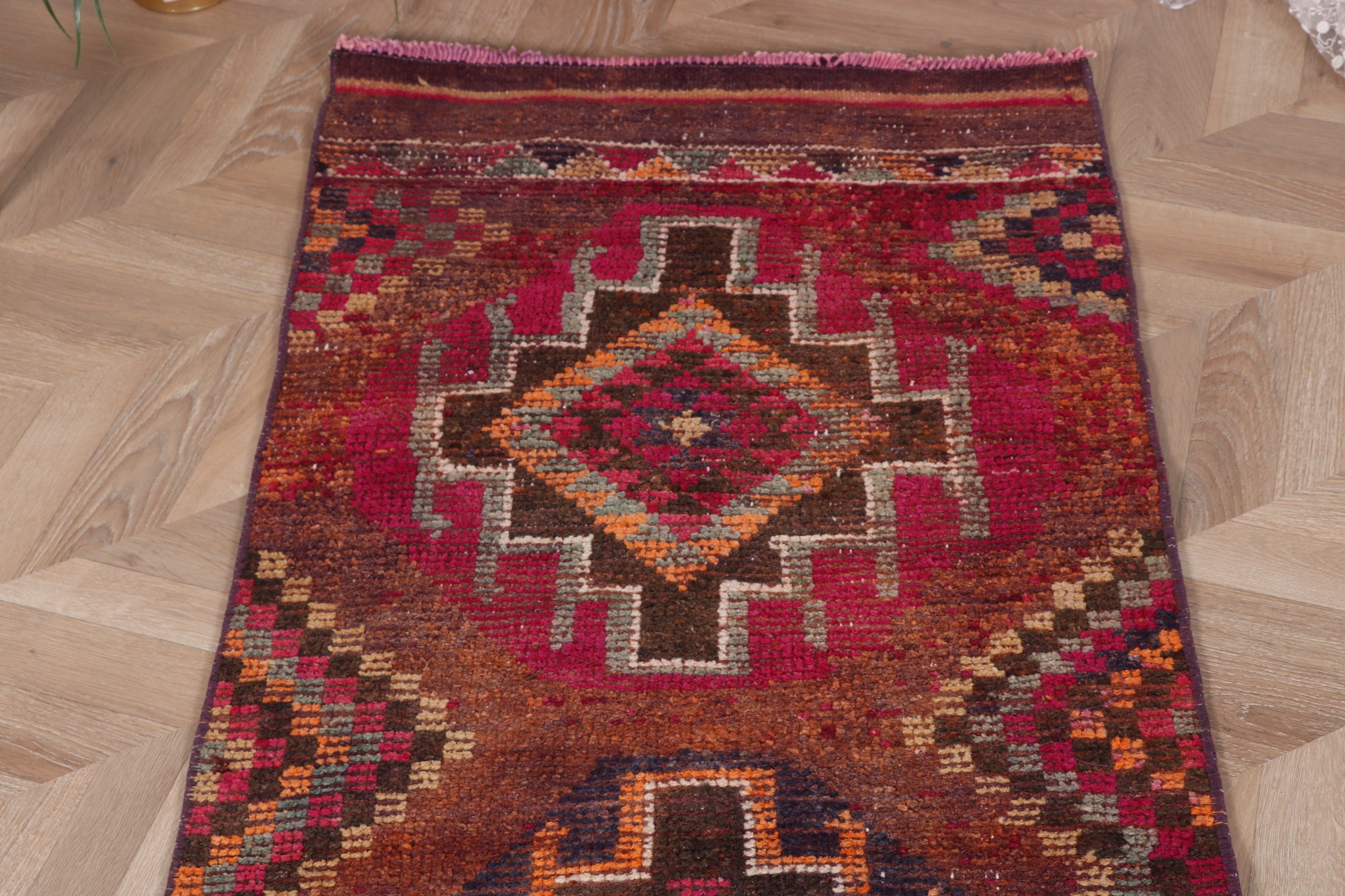 Türk Halıları, Vintage Halılar, Merdiven Halıları, Mutfak Halısı, Merdiven Halısı, 2.3x11.6 ft Runner Halıları, Boho Halısı, Kahverengi Oryantal Halısı, Oushak Halıları