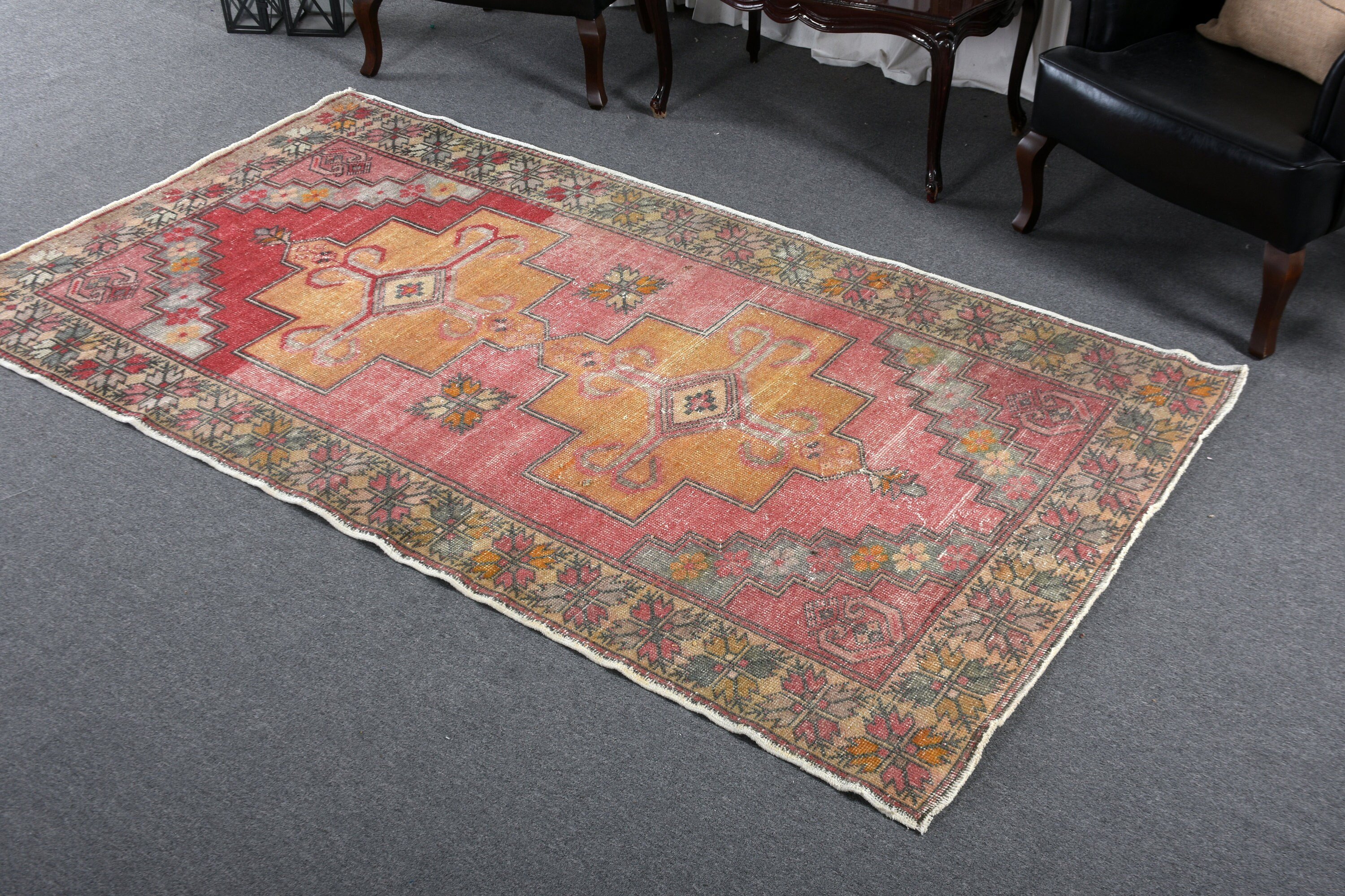 Wool Rug, Red Antique Rug, Cool Rug, Boho Area Rug Rugs, 4.5x8.3 ft Area Rugs, Rugs for Bedroom, Nursery Rug, Vintage Rug, Turkish Rug