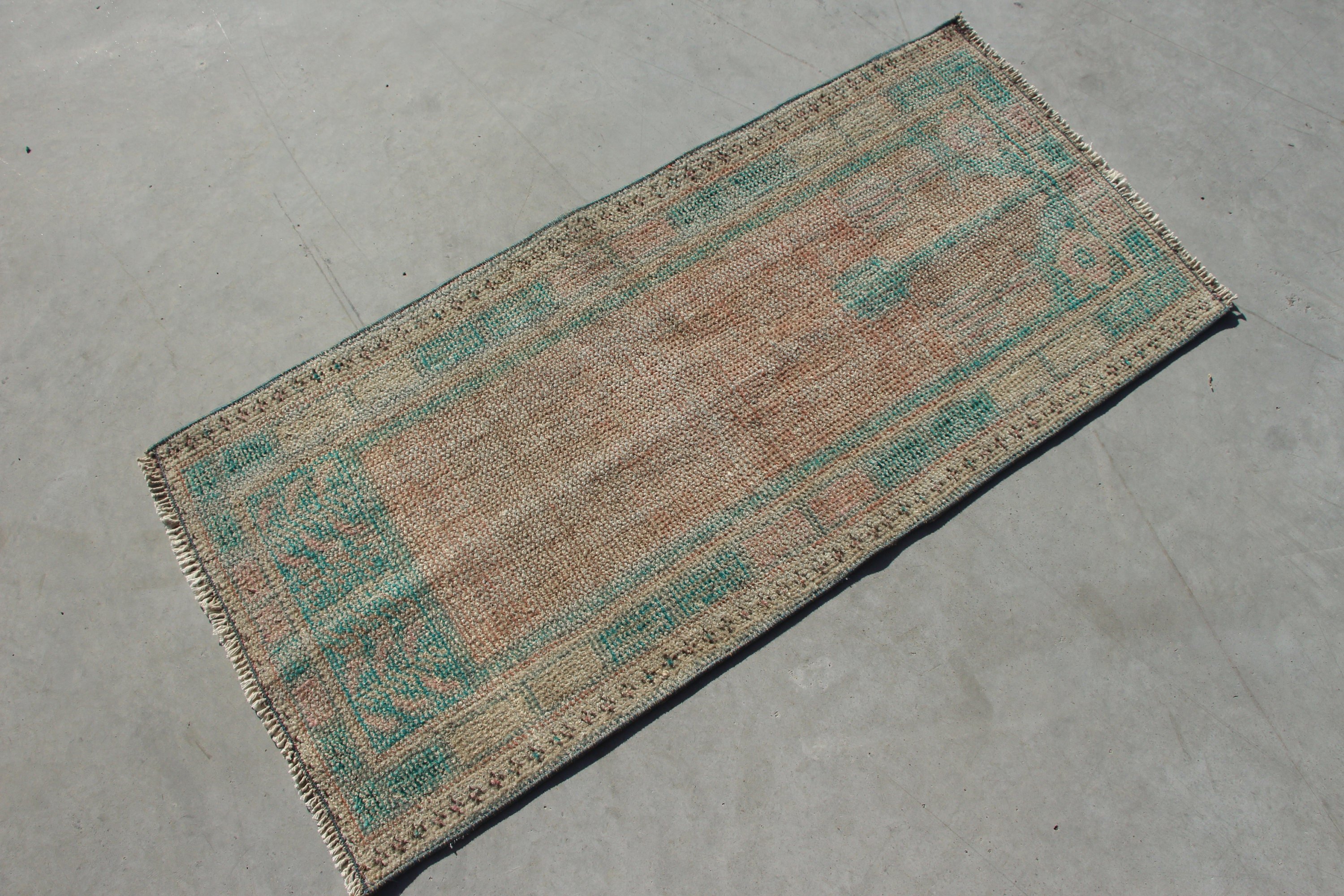 Vintage Rug, Moroccan Rug, Bedroom Rug, Rugs for Nursery, Turkish Rug, 1.9x4 ft Small Rugs, Nursery Rug, Orange Kitchen Rug, Antique Rug