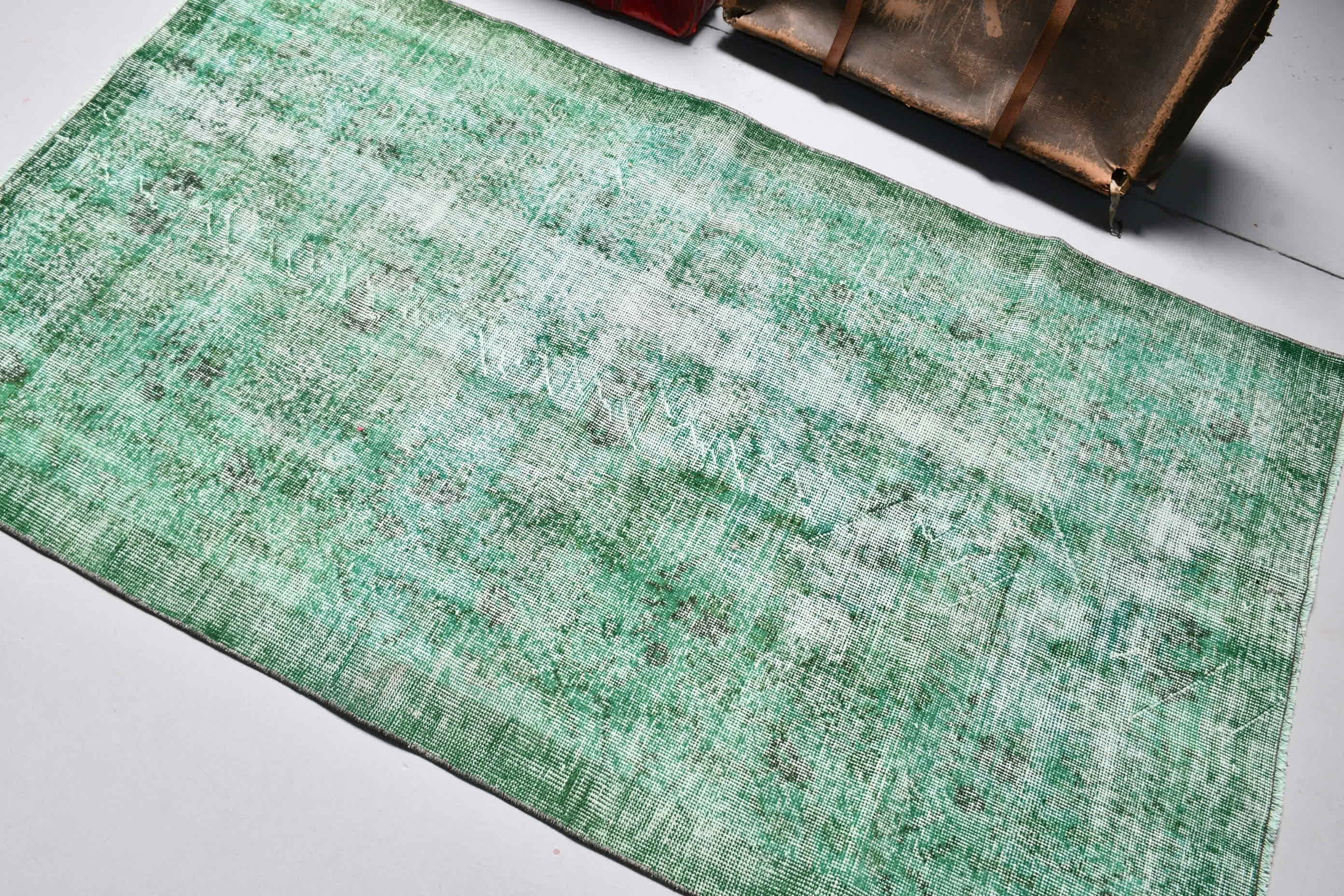 Cool Rug, 3.5x6.3 ft Accent Rugs, Rugs for Entry, Office Rug, Nursery Rug, Kitchen Rug, Turkish Rug, Vintage Rug, Green Moroccan Rugs