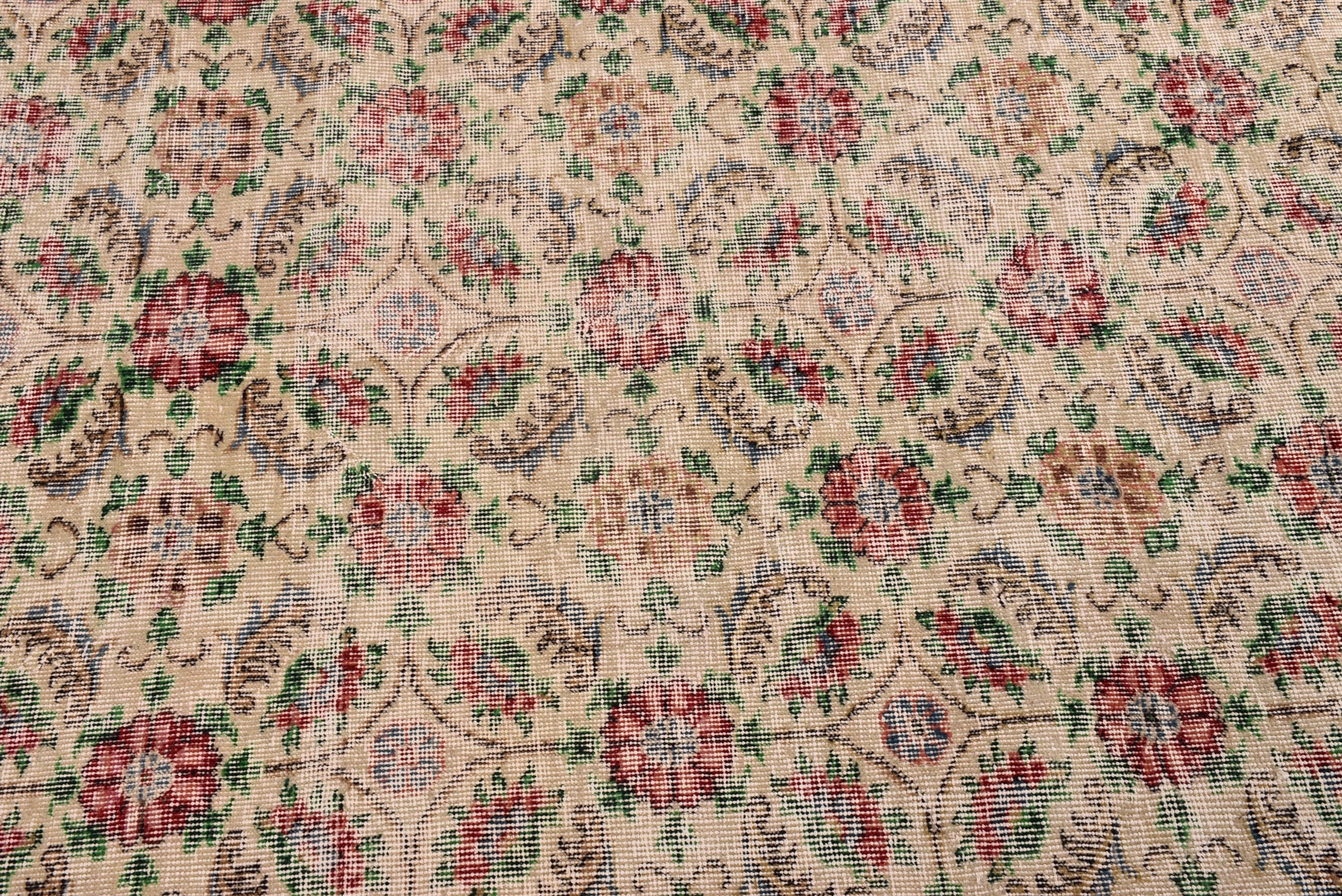 Anadolu Halıları, Vintage Halı, Oryantal Halı, Bej Yün Halılar, Yatak Odası Halısı, 6.8x9.8 ft Büyük Halı, Yer Halısı, Türk Halısı, Yemek Odası Halıları