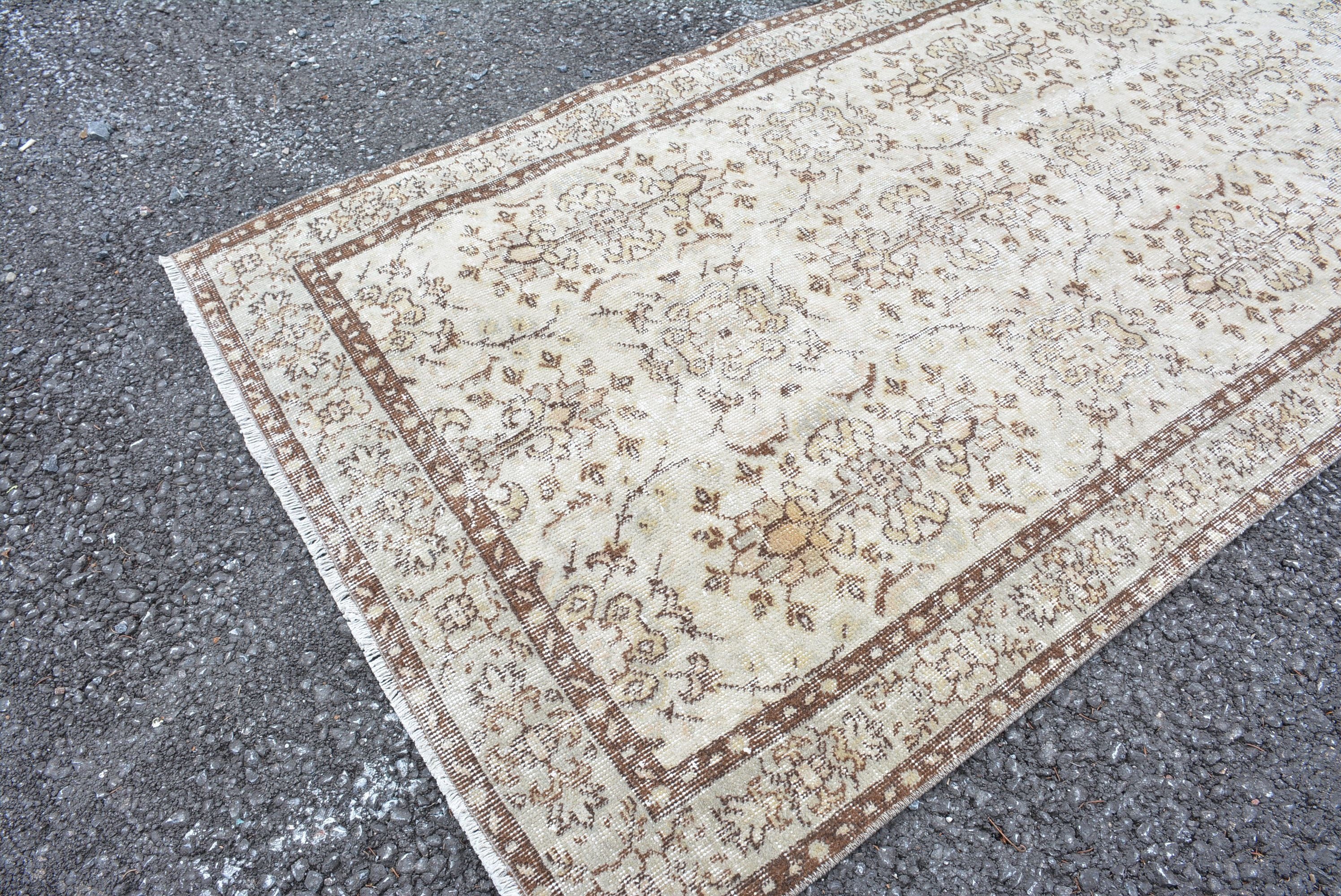 Pale Rug, Turkish Rug, Floor Rug, Vintage Rugs, Home Decor Rug, Rugs for Nursery, Oushak Rug, Vintage Handmade Rugs, 3.7x6.9 ft Area Rug