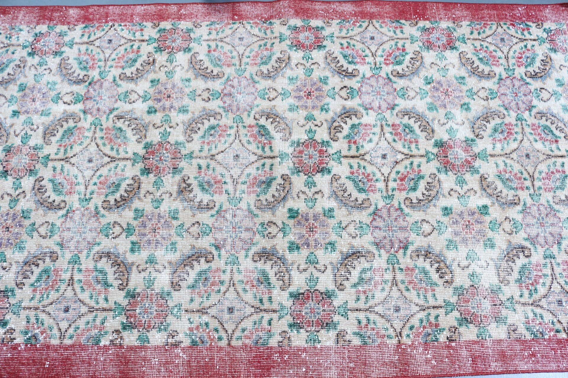 Yemek Odası Halısı, Vintage Halı, Yün Halılar, Yatak Odası Halısı, Türk Halıları, Mutfak Halıları, Mutfak Halıları, 3.8x6.5 ft Alan Halısı, Kırmızı Mutfak Halıları