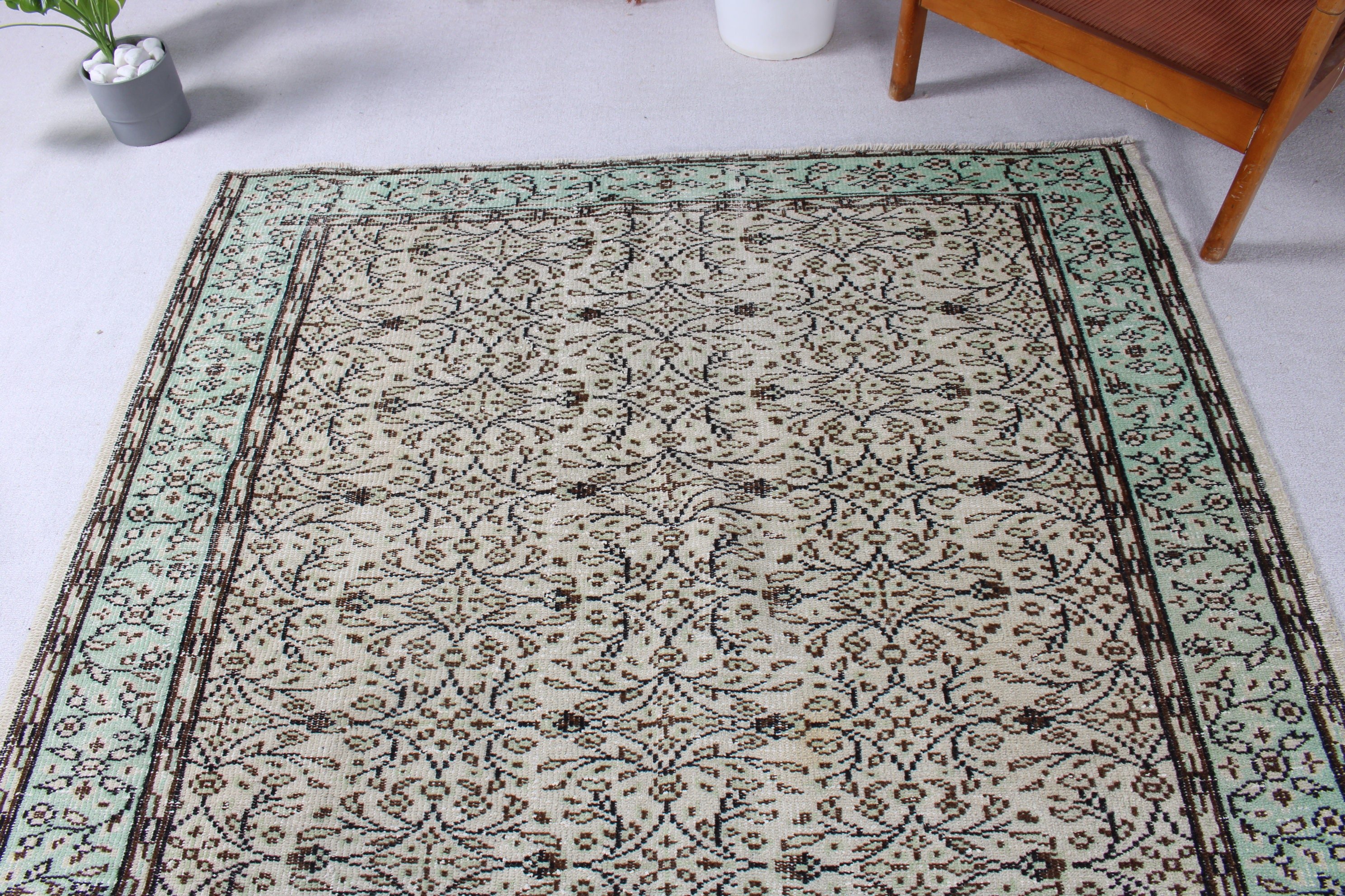 Vintage Halı, Türk Halıları, Bildiri Halısı, Büyük Boho Halıları, Kahverengi Geometrik Halı, Yatak Odası Halısı, 5.5x9 ft Büyük Halılar, Lüks Halılar