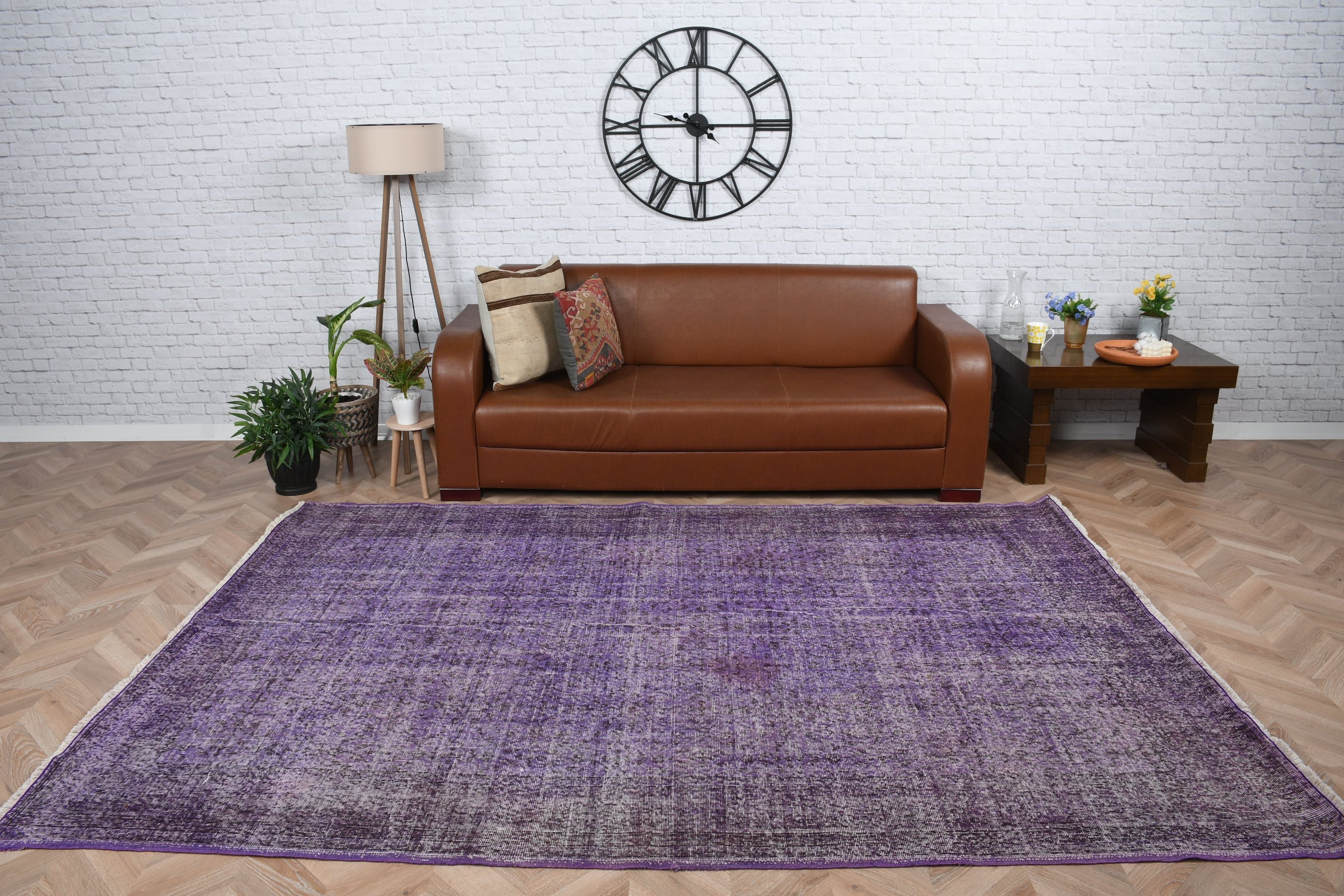 Home Decor Rugs, Living Room Rugs, Cool Rug, Rugs for Bedroom, 6.3x9.1 ft Large Rugs, Purple Bedroom Rug, Vintage Rug, Turkish Rugs