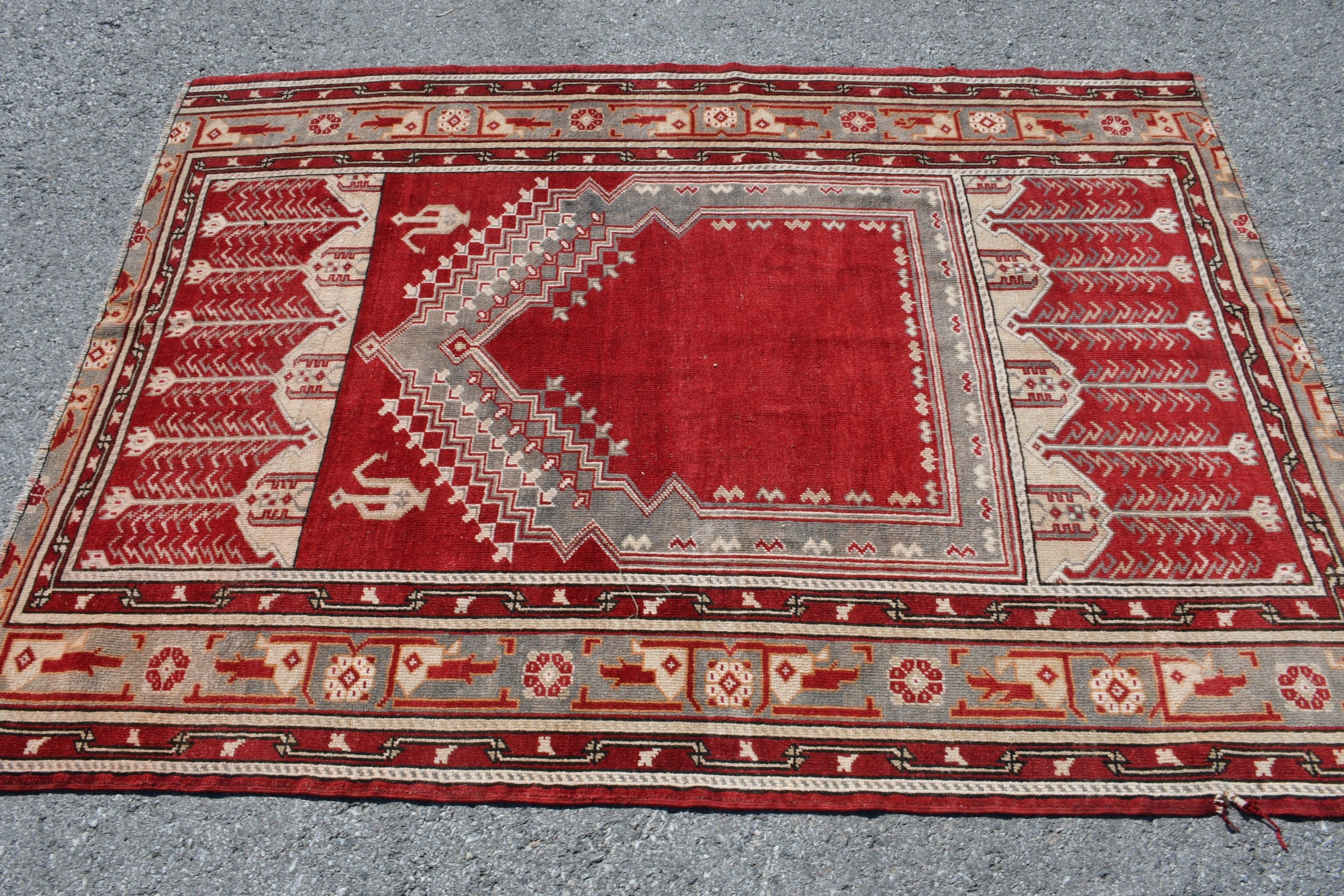 Mutfak Halısı, Antika Halı, Vintage Halı, Yer Halıları, Estetik Halı, Oryantal Halılar, Türk Halısı, 4.4x6.1 ft Alan Halısı, Yemek Odası Halıları