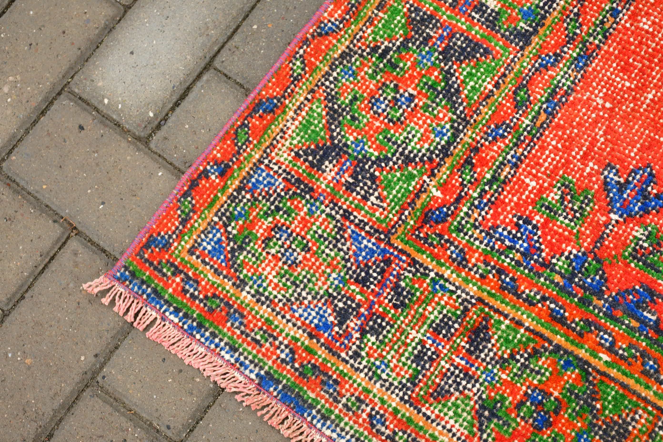 Aesthetic Rugs, Turkish Rugs, Floor Rug, Rugs for Stair, Kitchen Rug, Red Bedroom Rug, Vintage Rugs, Corridor Rugs, 4.1x11.5 ft Runner Rug