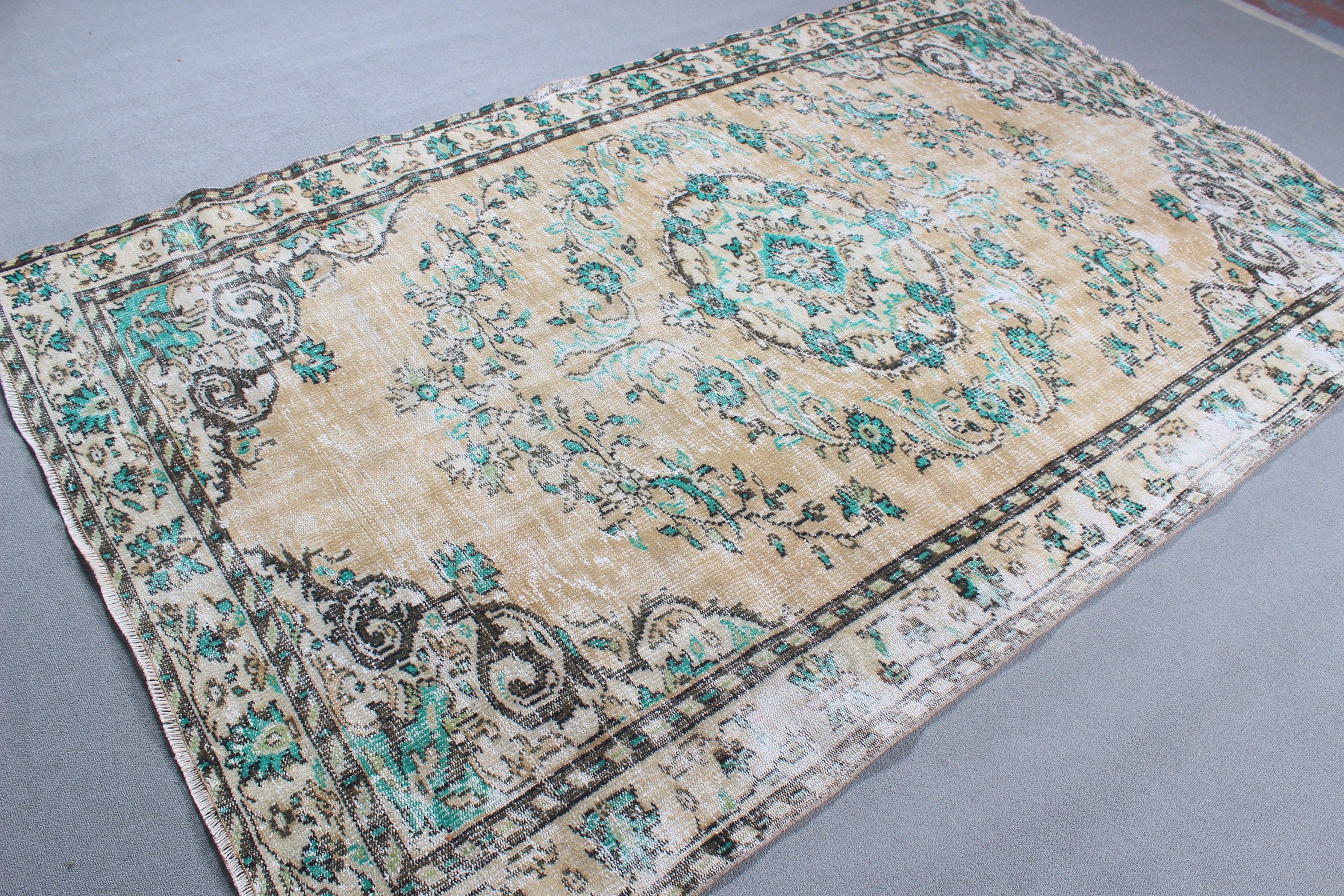 5.6x8.7 ft Large Rug, Home Decor Rugs, Large Oushak Rug, Boho Rug, Anatolian Rugs, Turkish Rugs, Brown Floor Rug, Vintage Rug, Salon Rugs