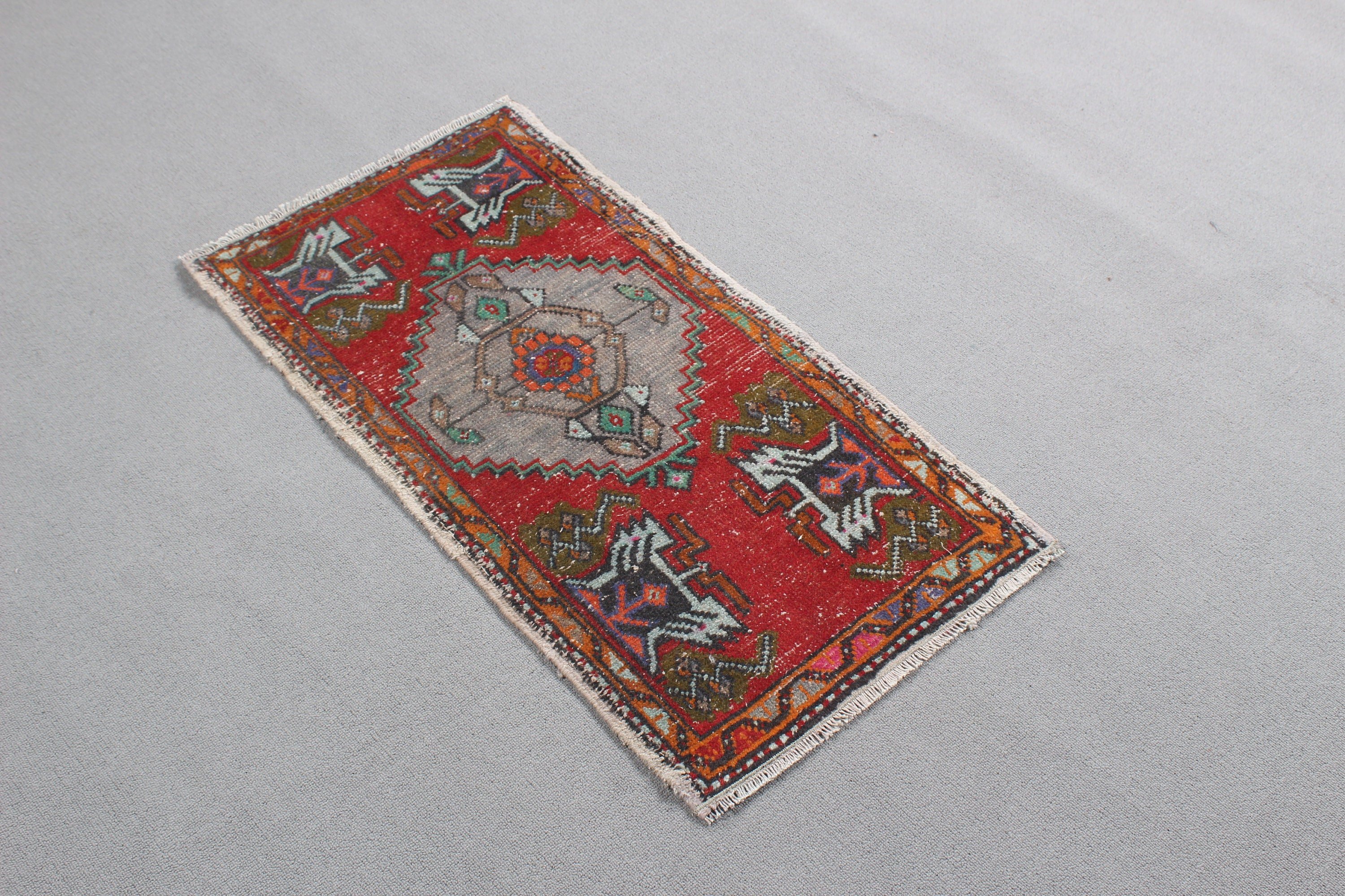 Bedroom Rug, Boho Rugs, Small Area Rugs, Rugs for Kitchen, Red Handwoven Rug, Vintage Rug, Kitchen Rug, 1.6x3 ft Small Rugs, Turkish Rugs