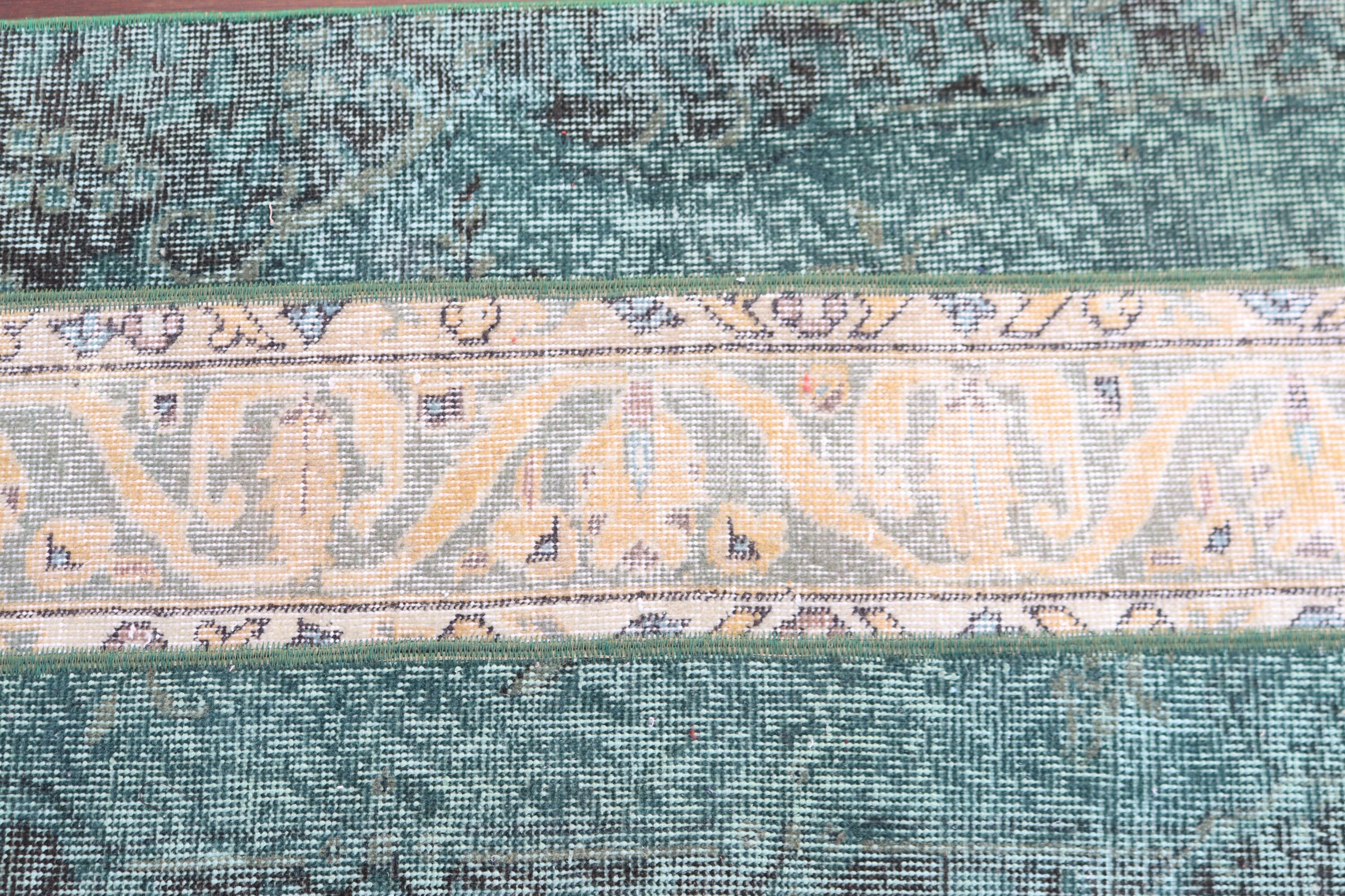 Rugs for Entry, Vintage Rug, Neutral Rug, Green Bedroom Rug, Door Mat Rugs, Small Boho Rug, 2x3.8 ft Small Rug, Bedroom Rugs, Turkish Rug