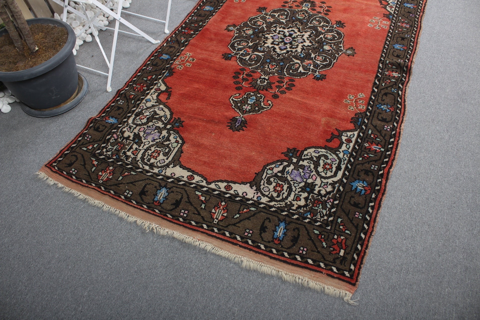 Boho Rug, Nursery Rugs, 4.2x7.7 ft Area Rug, Turkish Rug, Oriental Rugs, Rugs for Living Room, Cool Rug, Red Anatolian Rugs, Vintage Rug