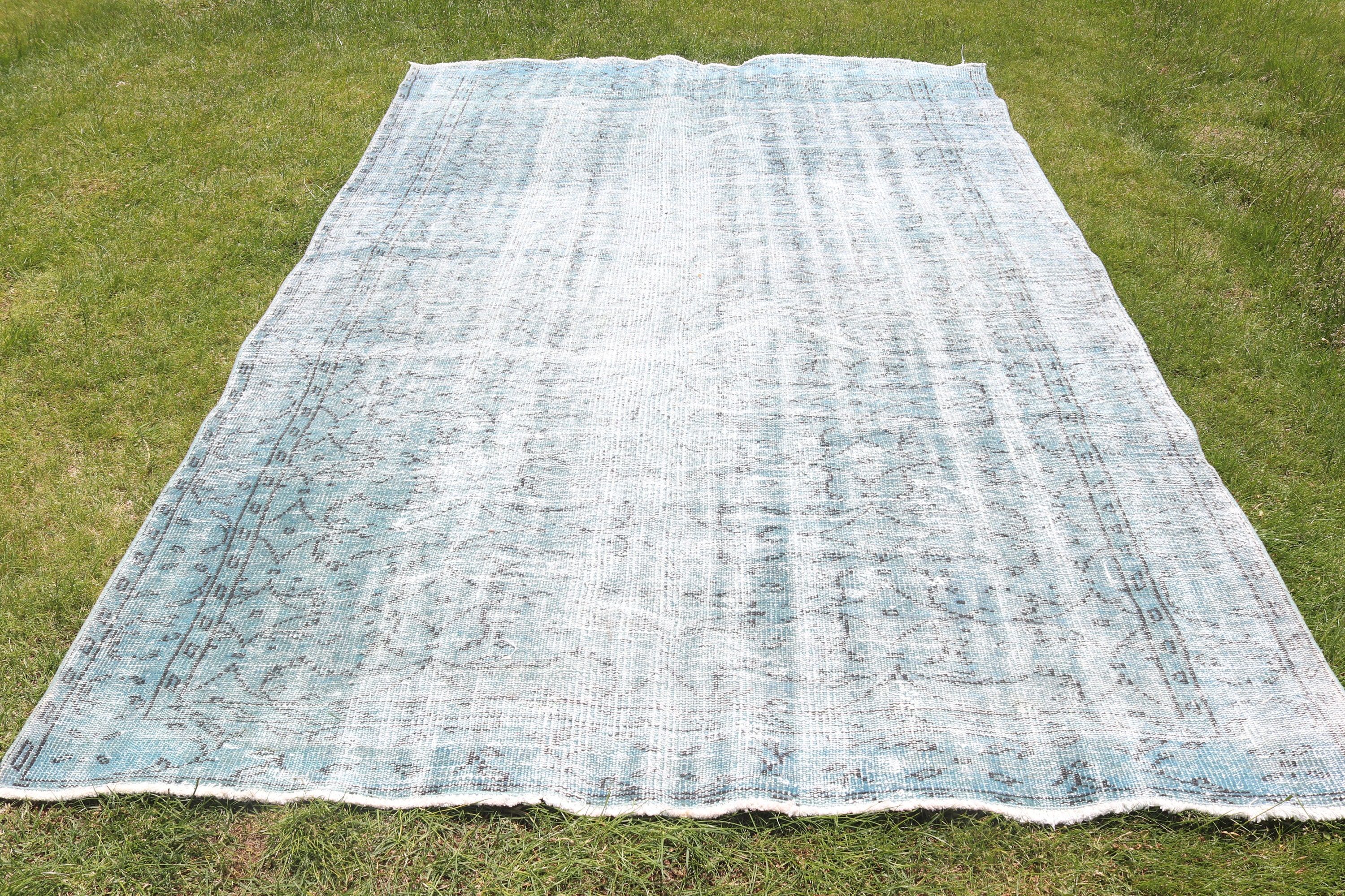 Yatak Odası Halıları, Türk Halısı, 5.8x9 ft Büyük Halılar, Büyük Oushak Halısı, Yatak Odası Halıları, Lüks Halı, Mavi Fas Halıları, Havalı Halılar, Vintage Halı