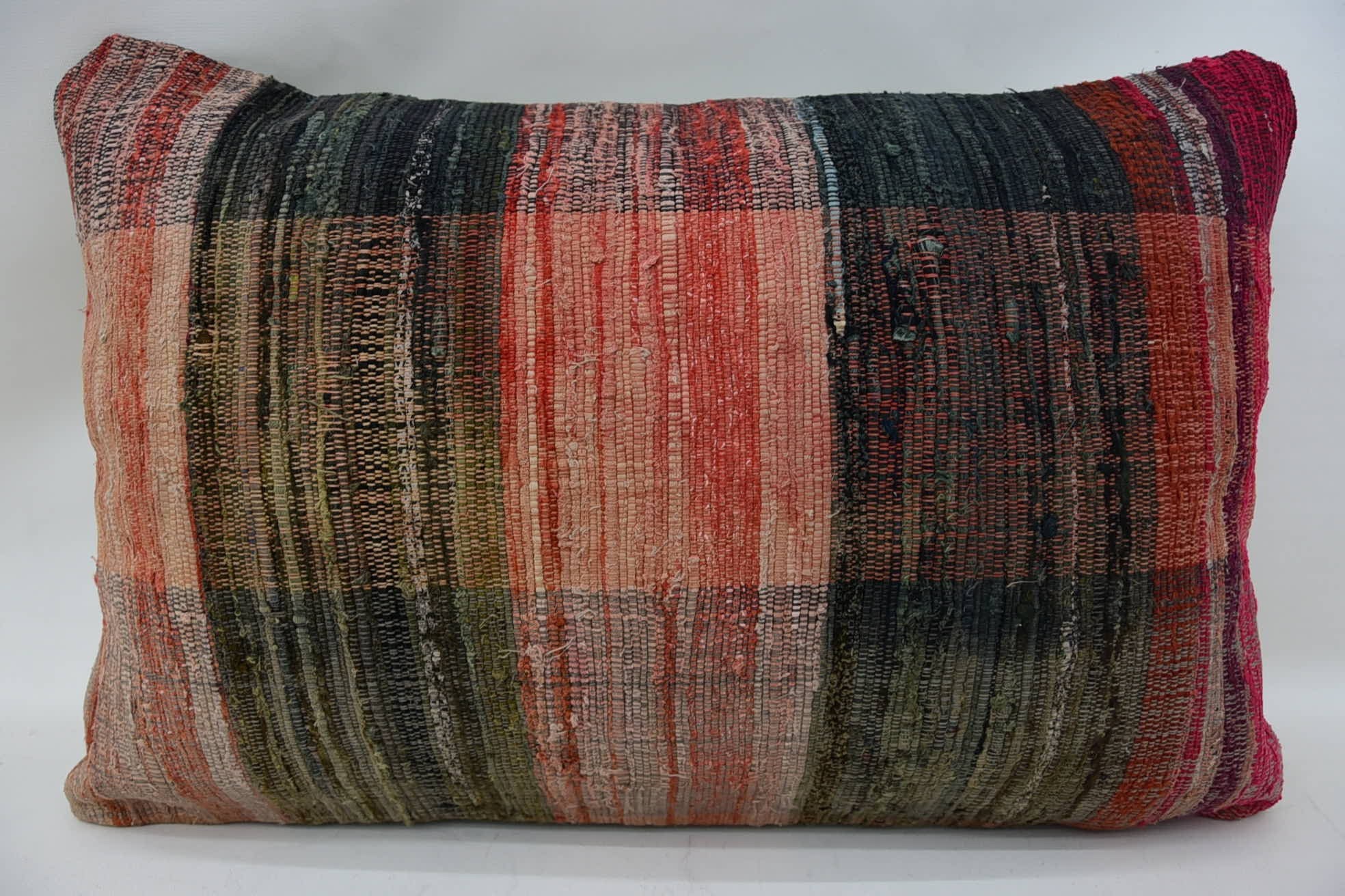 Pillow for Couch, Vintage Kilim Throw Pillow, 16"x24" Red Cushion, Designer Throw Cushion, Vintage Pillow, Floor Cushion