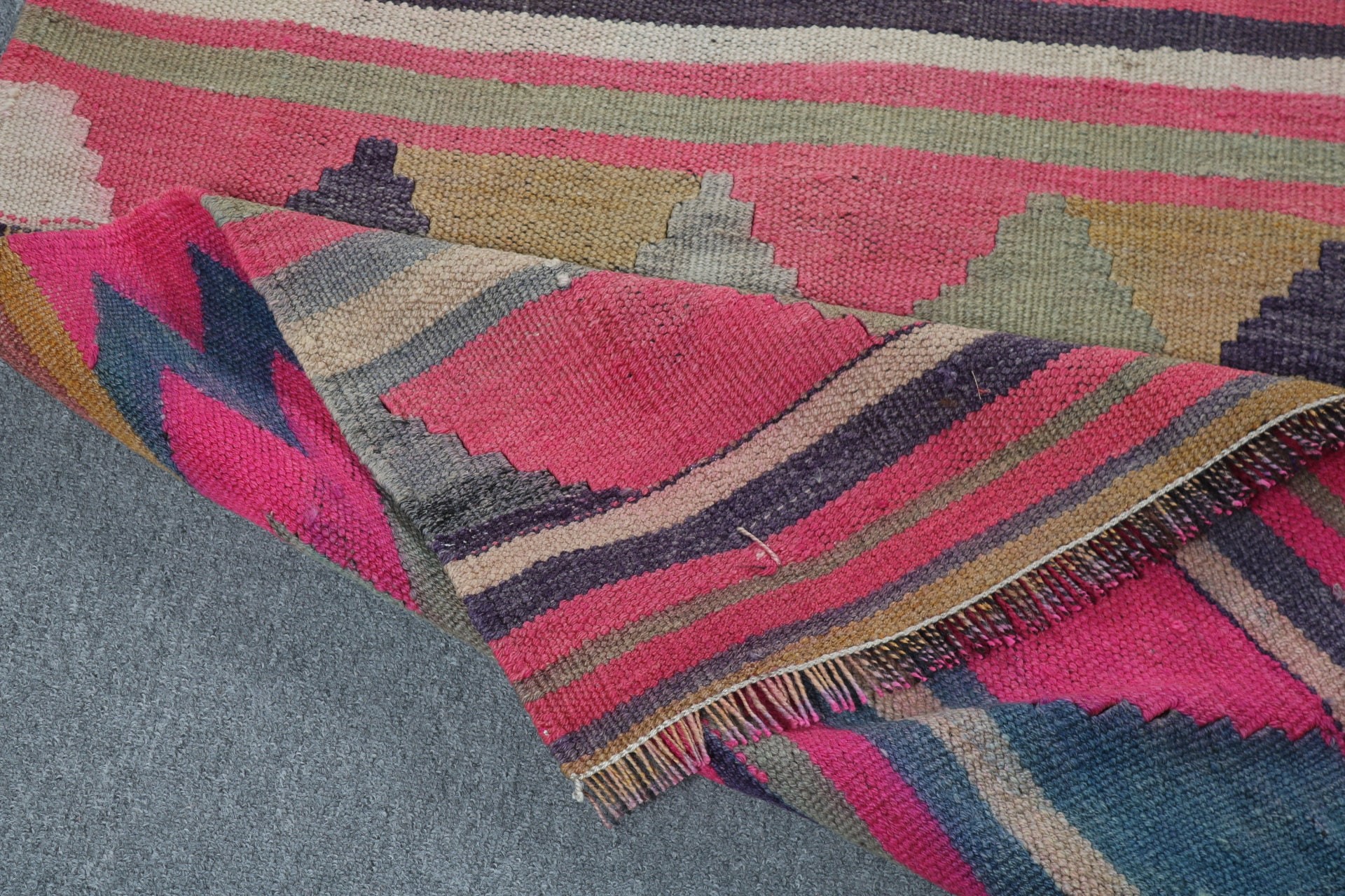 Havalı Halı, Türk Halıları, Kilim, 2.6x9.6 ft Runner Halıları, Beni Ourain Runner Halısı, Boho Halısı, Vintage Halılar, El Dokuma Halı, Pembe Ev Dekor Halısı