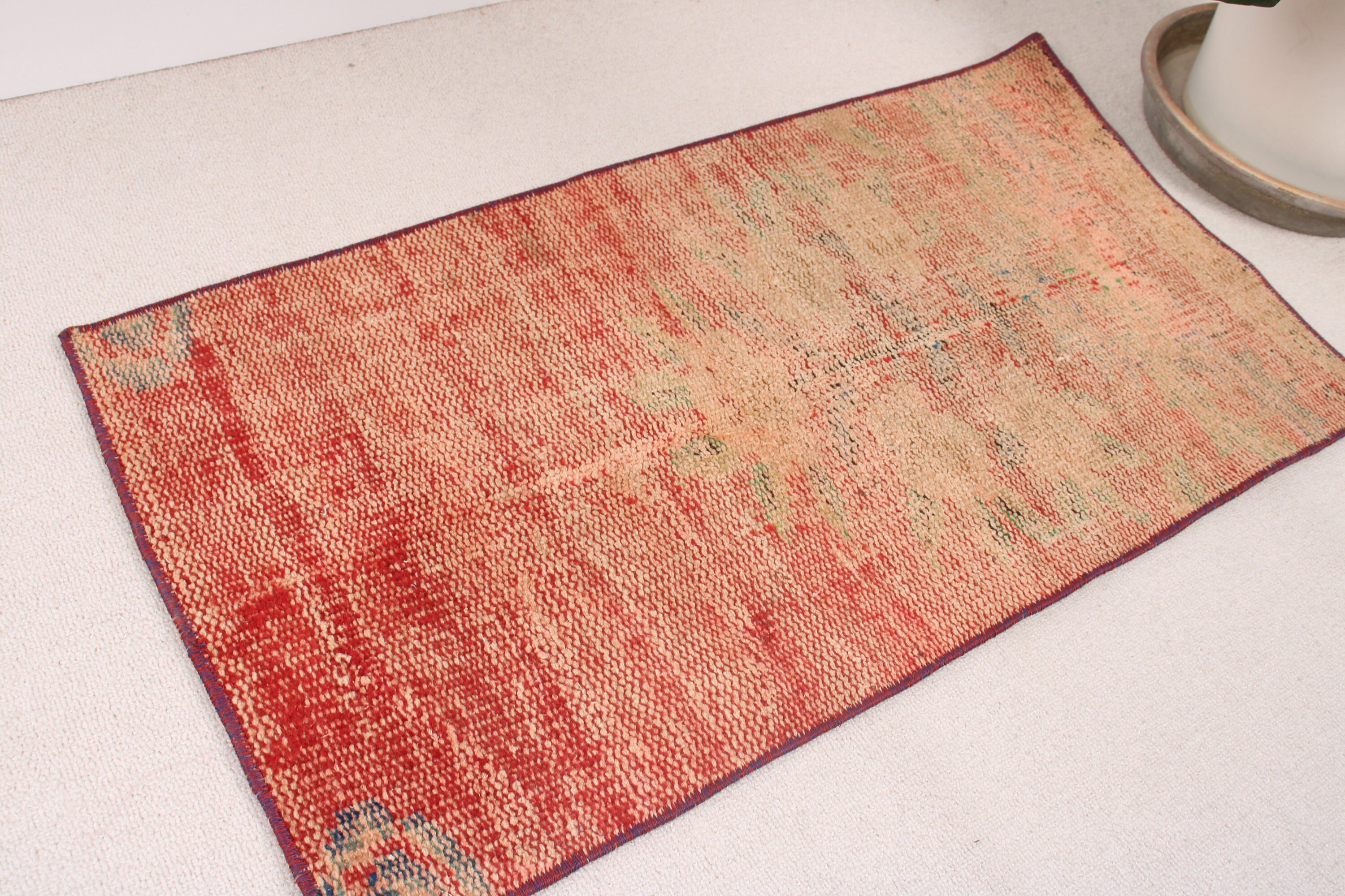 Door Mat Rug, 1.6x3.1 ft Small Rug, Red Wool Rugs, Luxury Rugs, Statement Rugs, Wall Hanging Rugs, Turkish Rug, Vintage Rugs, Moroccan Rug