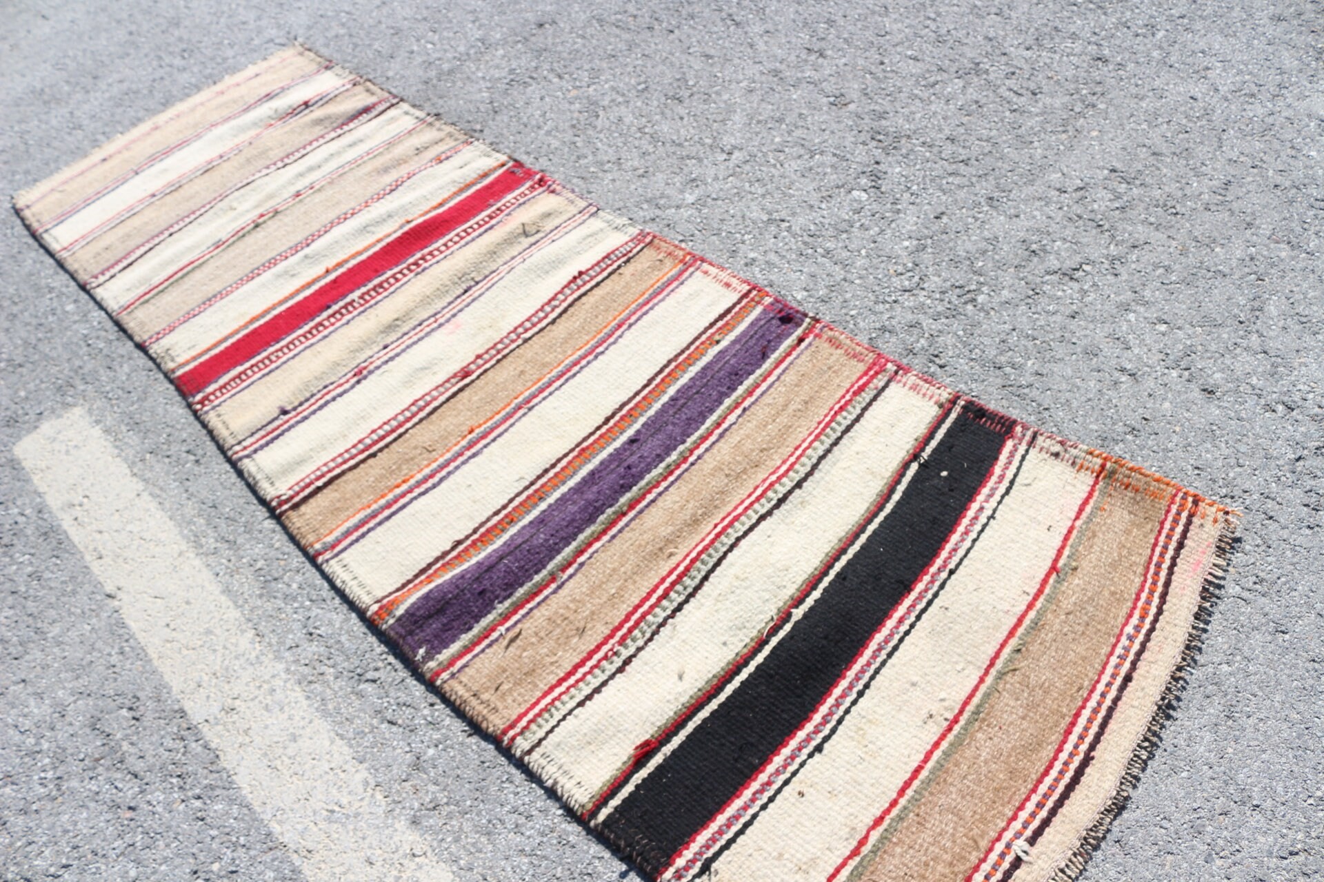 Corridor Rug, Turkish Rug, Kilim, Beige Oushak Rug, Bedroom Rug, Stair Rugs, Rugs for Runner, Cool Rug, 2.8x8.4 ft Runner Rug, Vintage Rug