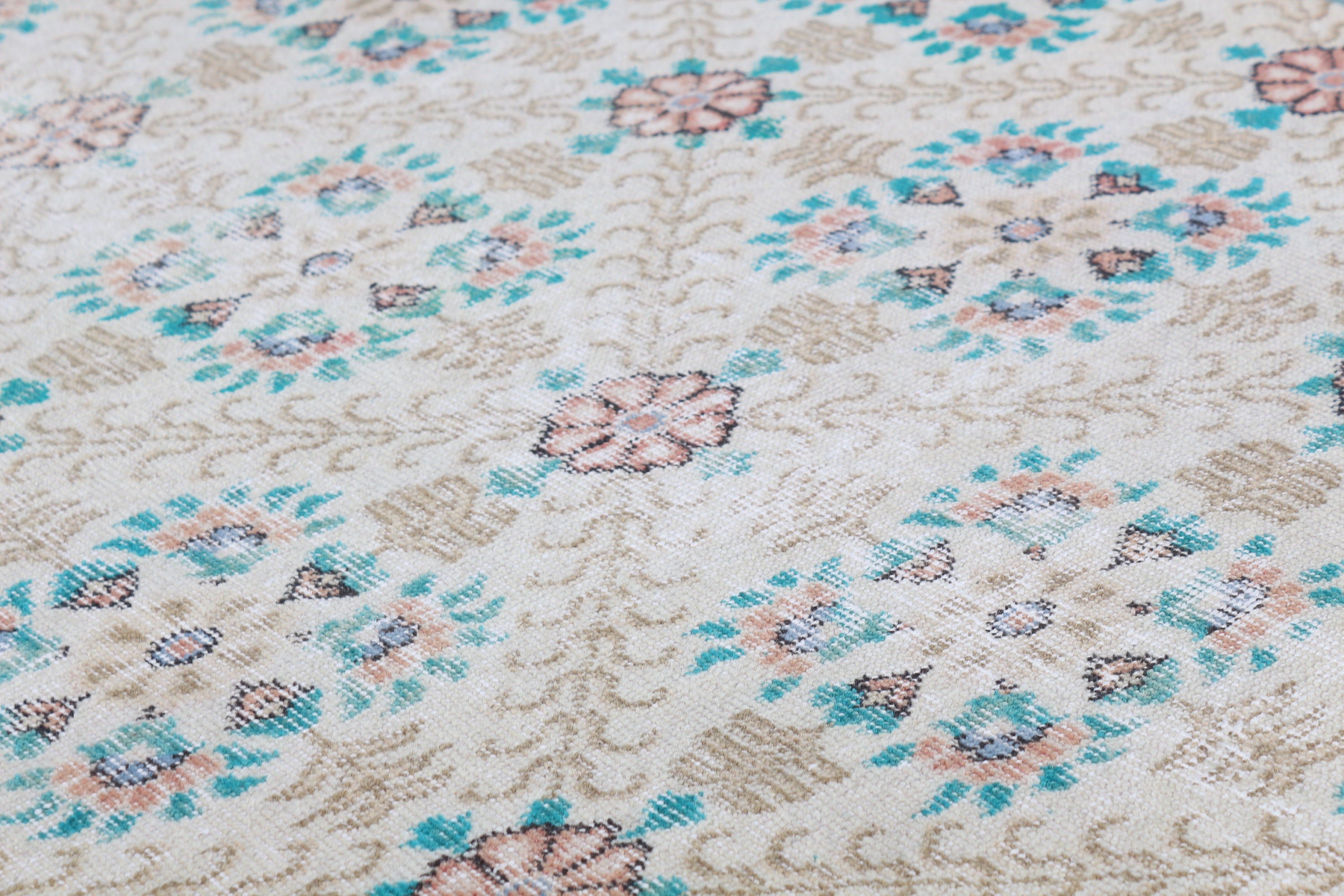 Turkish Rugs, Vintage Decor Rug, Beige Bedroom Rug, Vintage Rug, Rugs for Entry, Kitchen Rug, 3.7x6 ft Accent Rug, Floor Rug