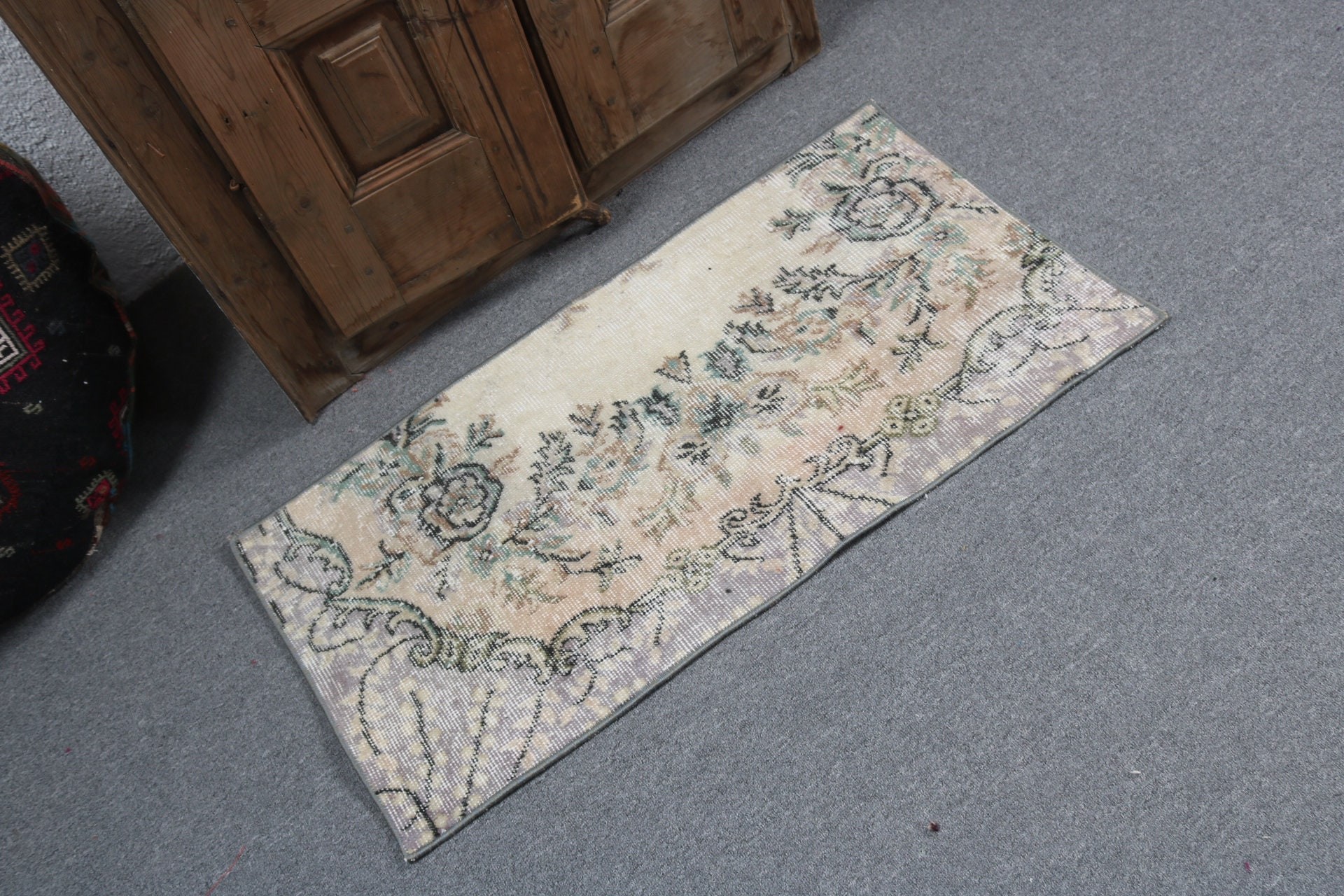 Nursery Rug, Rugs for Bath, Vintage Rugs, Floor Rugs, Bedroom Rug, Oriental Rug, Turkish Rug, Beige  1.6x3.3 ft Small Rugs