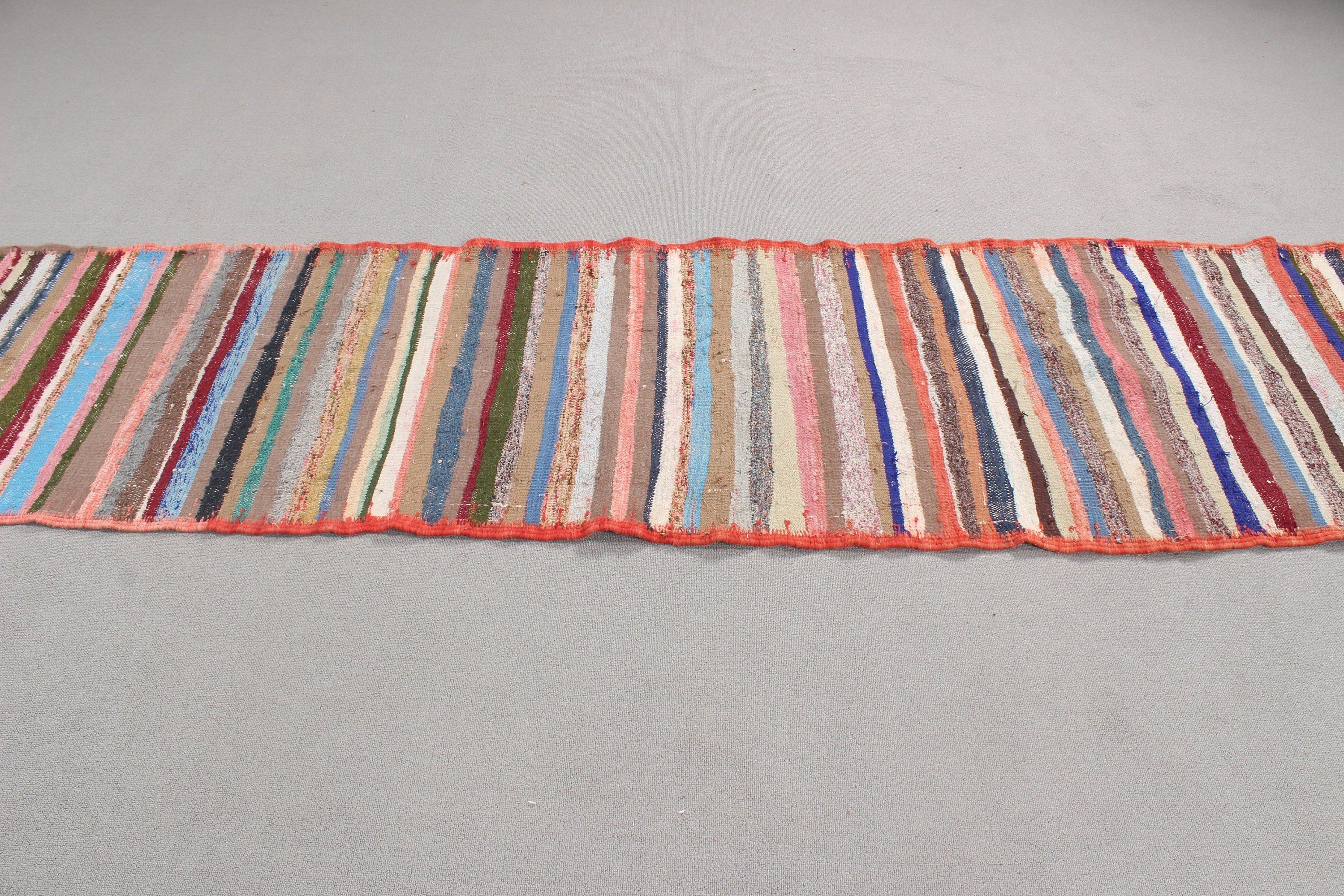 Oushak Halıları, Türk Halısı, Türkiye Halısı, Yer Halısı, Vintage Halı, 2.3x9.7 ft Runner Halıları, Kahverengi Lüks Halılar, Beni Ourain Runner Halısı, Kilim