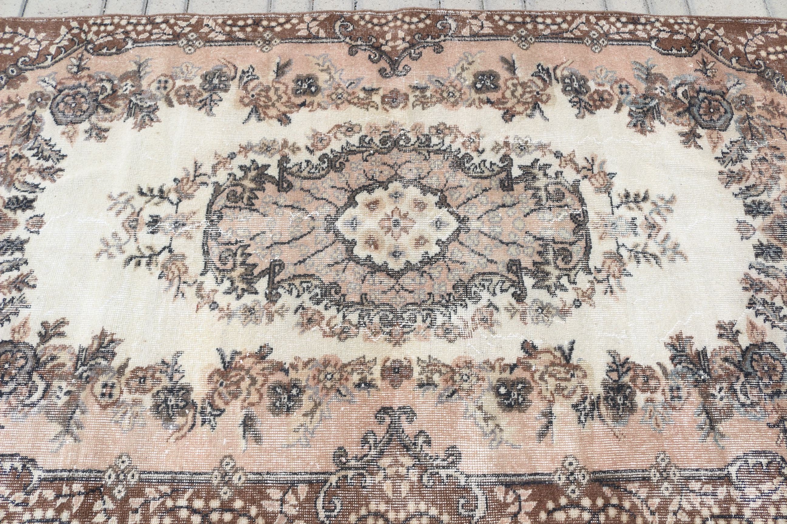 Vintage Halı, Kahverengi Anadolu Halıları, Türkiye Halısı, Ev Dekorasyonu Halısı, 3,8x7 ft Alan Halısı, Yatak Odası Halısı, Çocuk Odası Halısı, Türk Halısı, İç Mekan Halısı