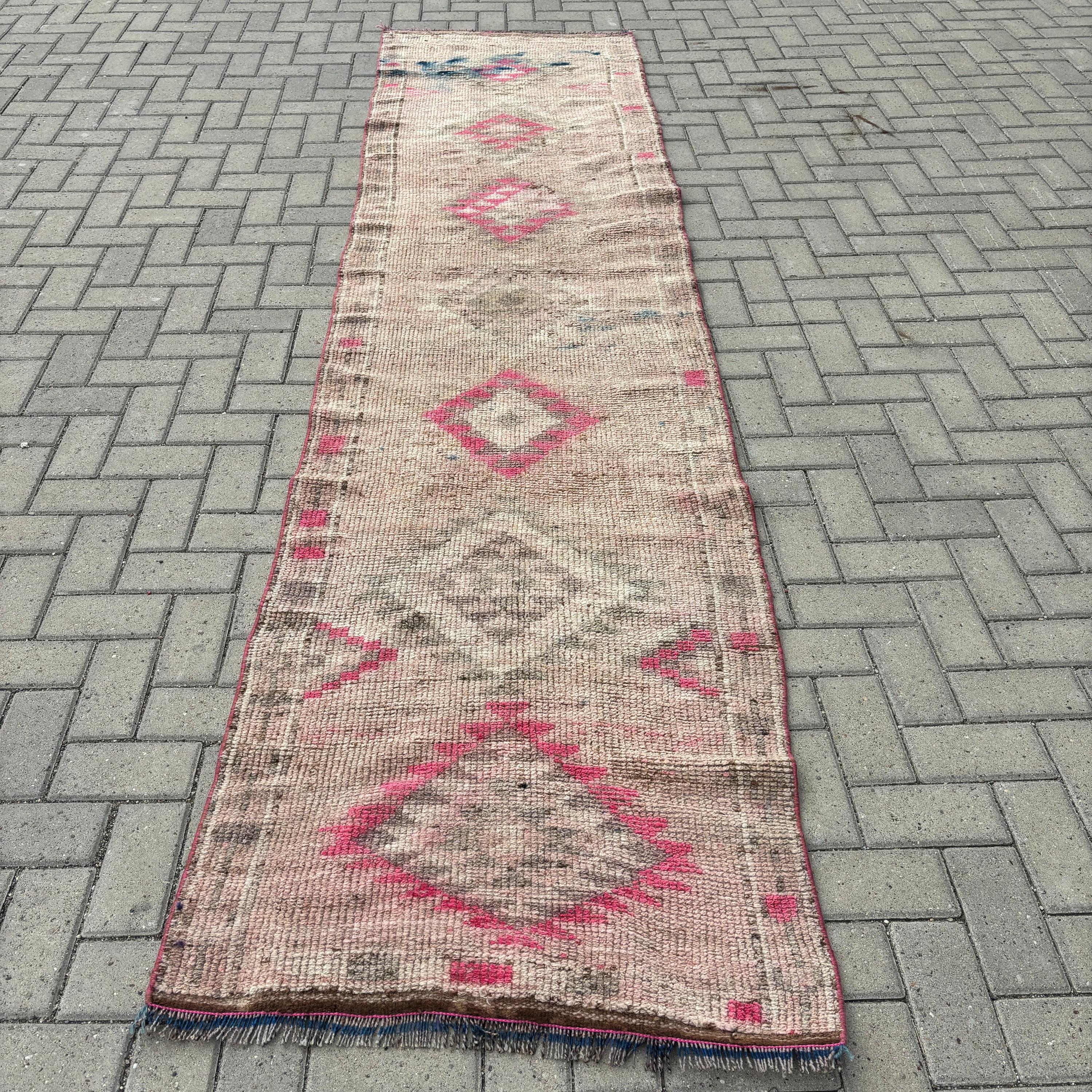 Oushak Rugs, Floor Rug, Vintage Rug, Corridor Rugs, 2.8x11.4 ft Runner Rugs, Bronze Statement Rugs, Statement Rugs, Turkish Rug, Stair Rugs